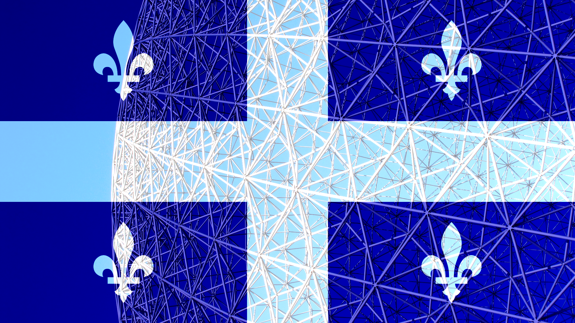 General 1920x1080 Montreal Biosphere Quebec blue flag digital art