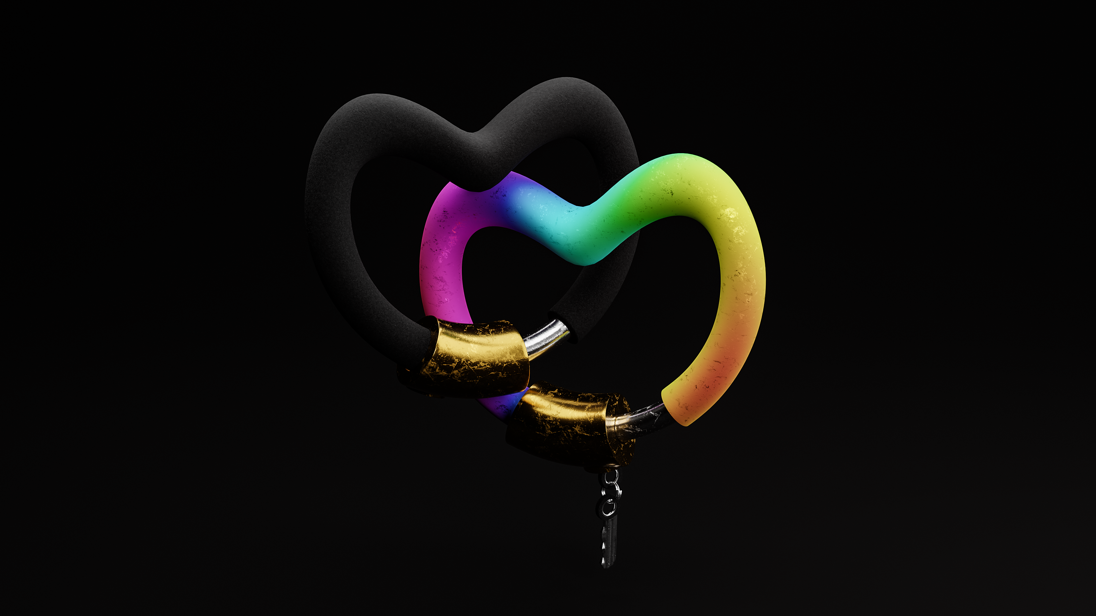 General 3840x2160 CGI digital art abstract 3D Abstract love heart minimalism colorful