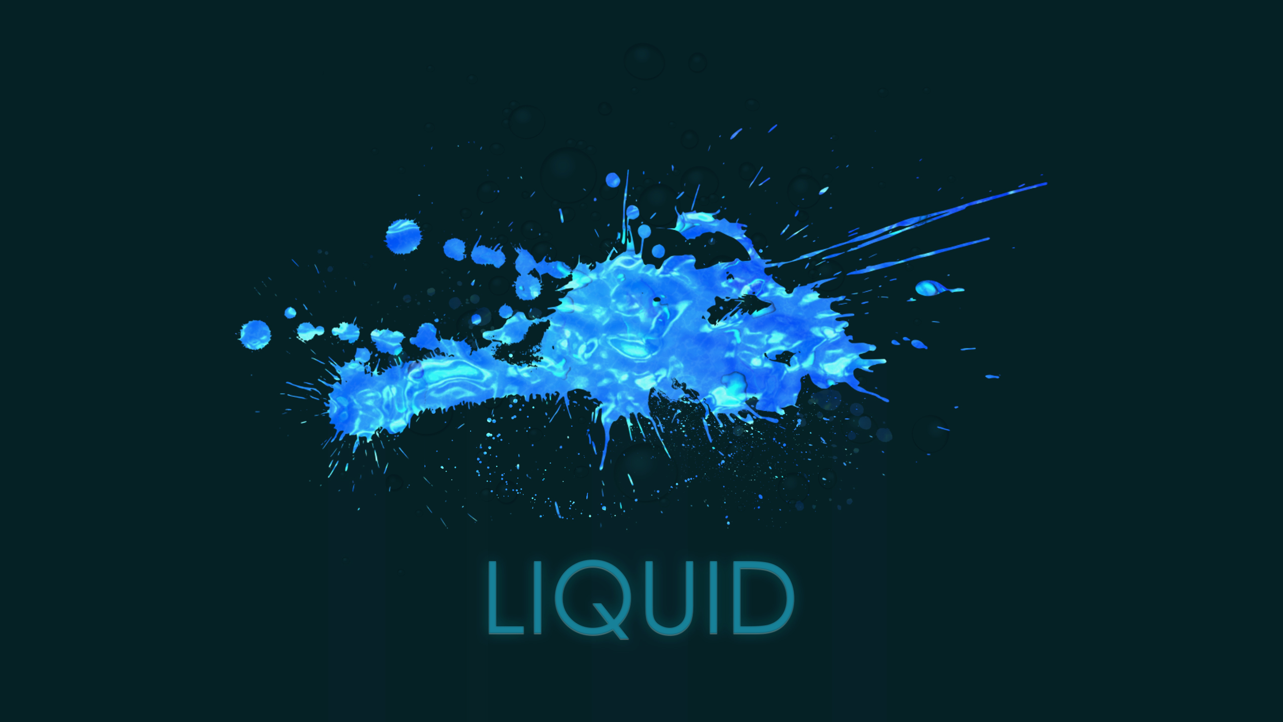 General 2560x1440 minimalism text aqua liquid cyan