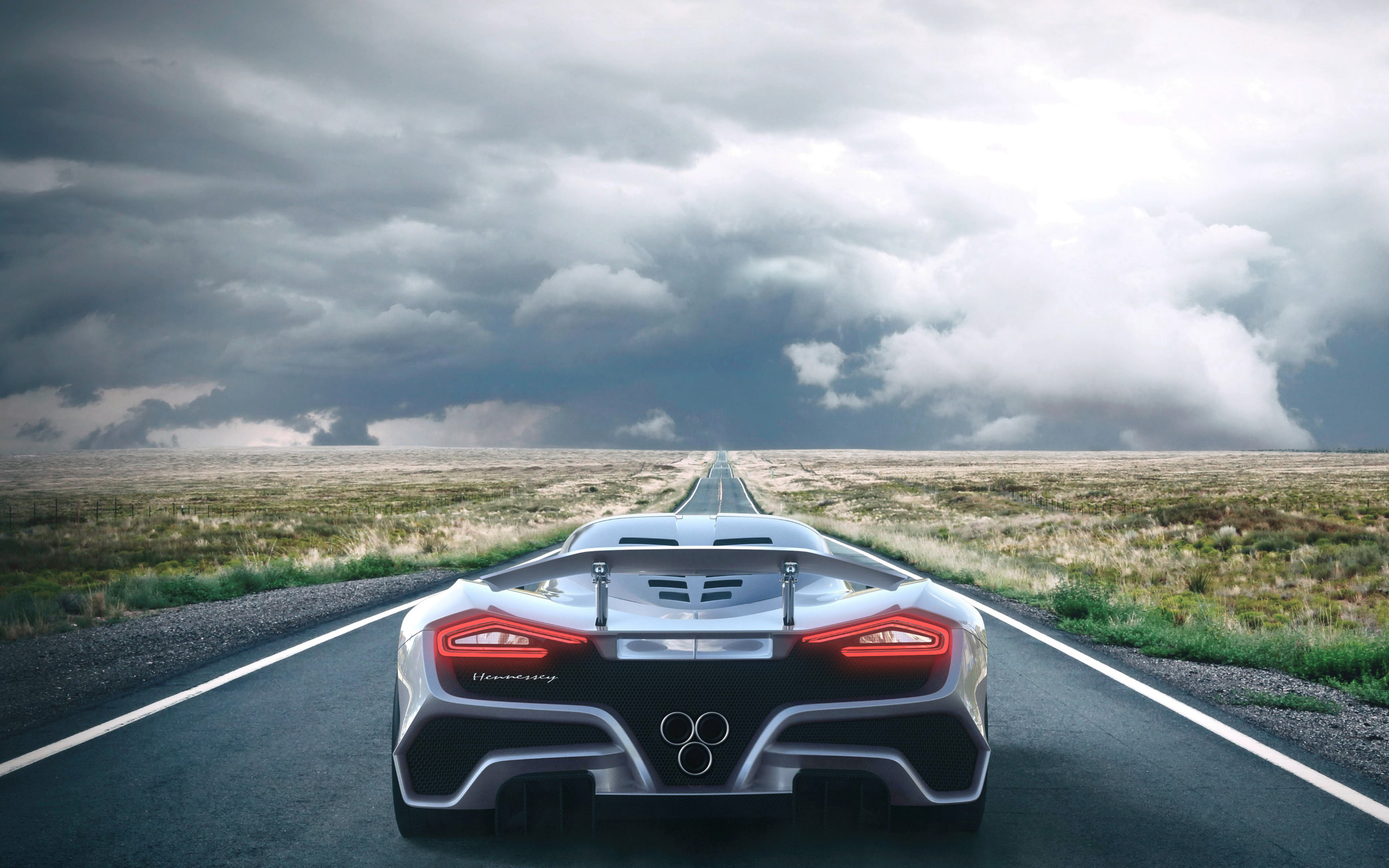 General 2560x1600 car sky road vehicle rear view Hennessey Hennessey Venom F5 Hypercar American cars