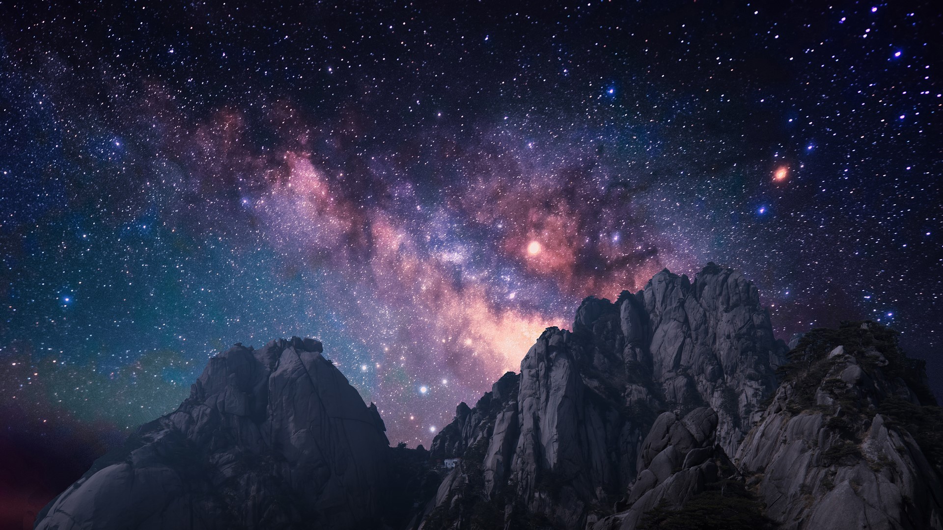 General 1920x1080 stars mountains landscape Milky Way Tibet rocks night nature