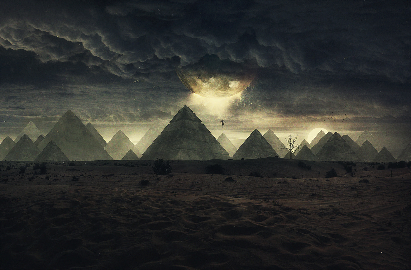 General 1400x921 landscape photoshopped desert surreal fantasy art pyramid photo manipulation