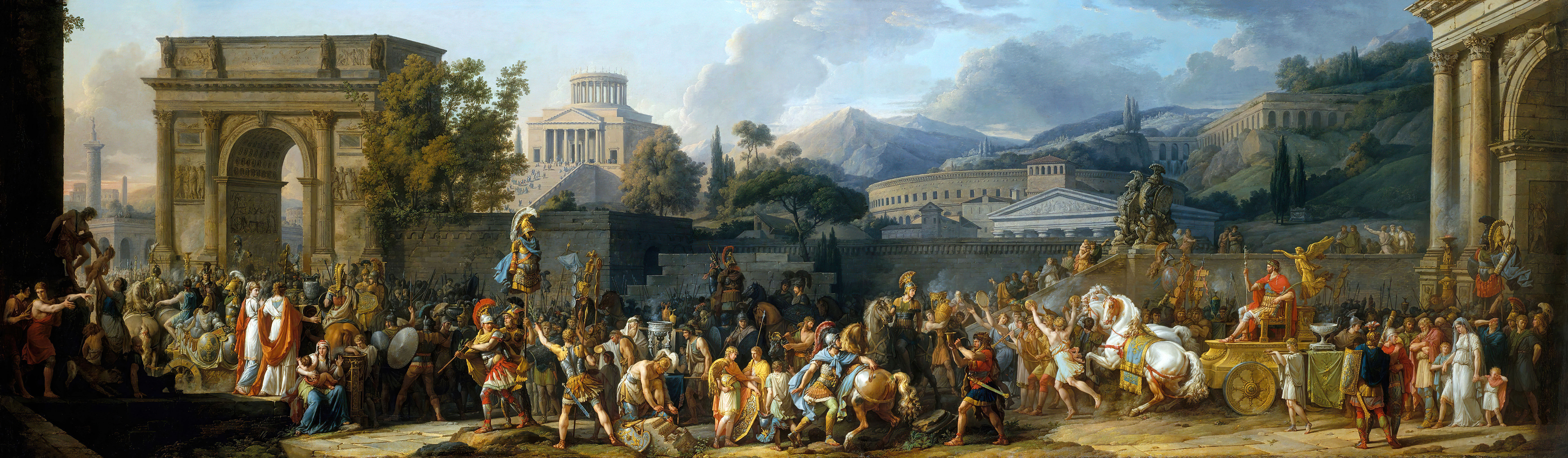 General 7000x2046 classic art painting Rome Carle Vernet Roman history The Triumph of Consul Aemilius Paulus