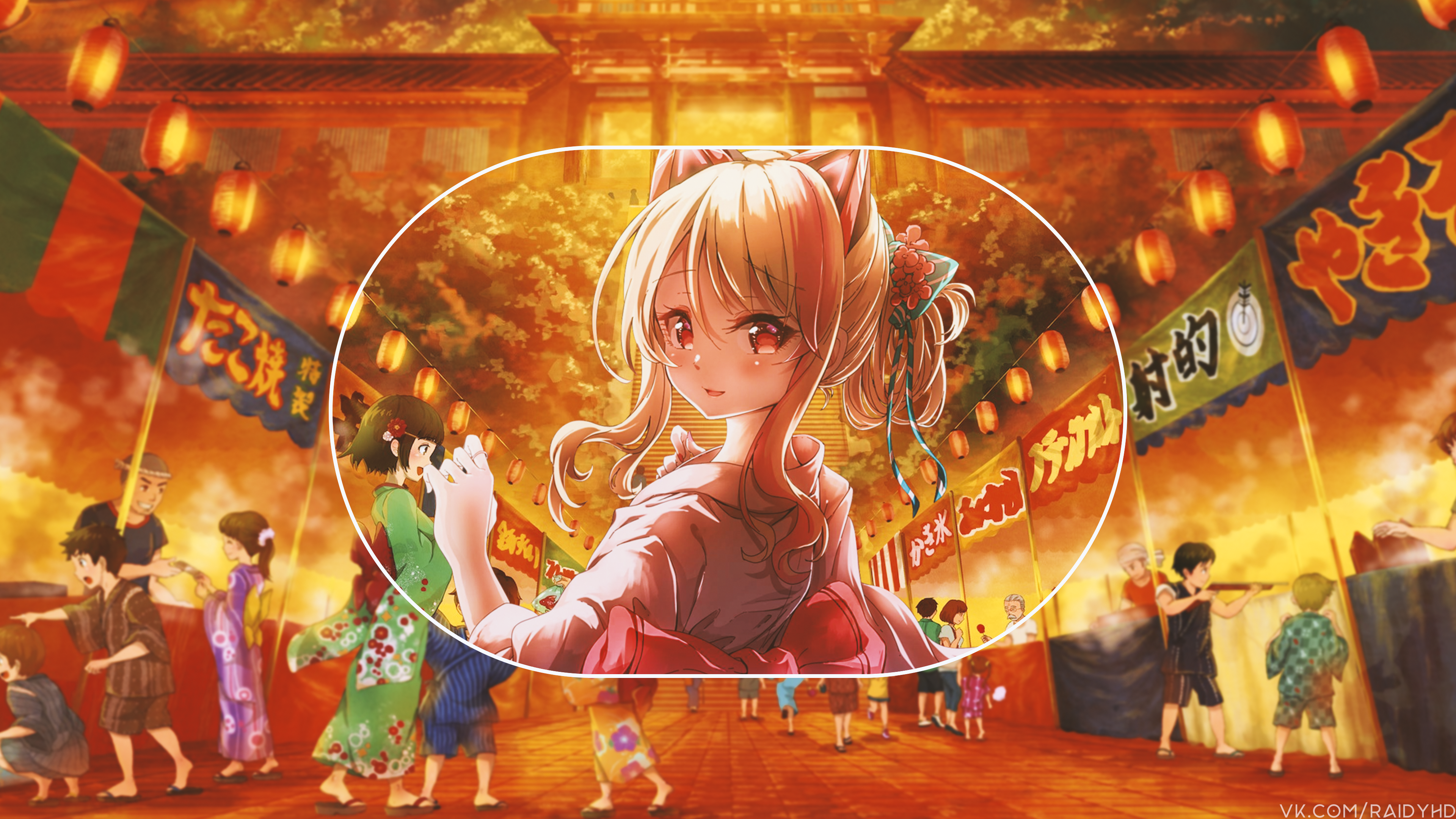 Anime 3840x2160 anime anime girls picture-in-picture red eyes blonde