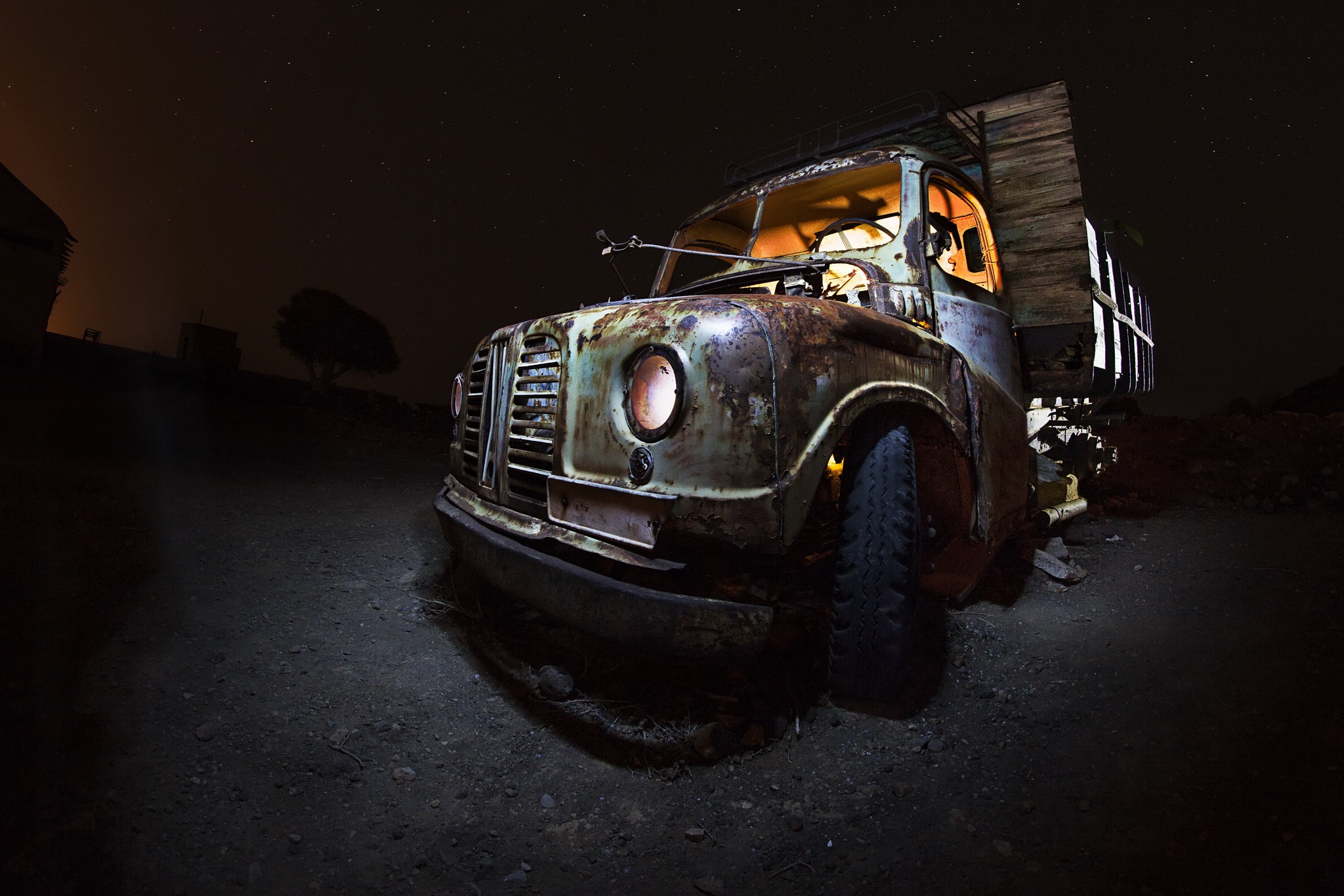 General 2048x1365 dark car night vehicle truck wreck rust old old car