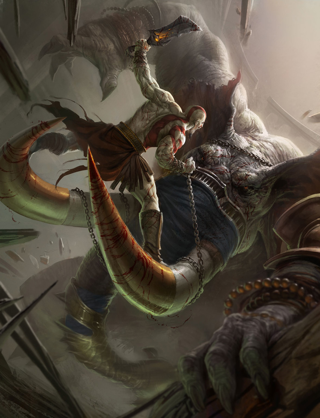 General 1073x1400 God of War: ascension God of War Kratos video games creature concept art video game characters battle