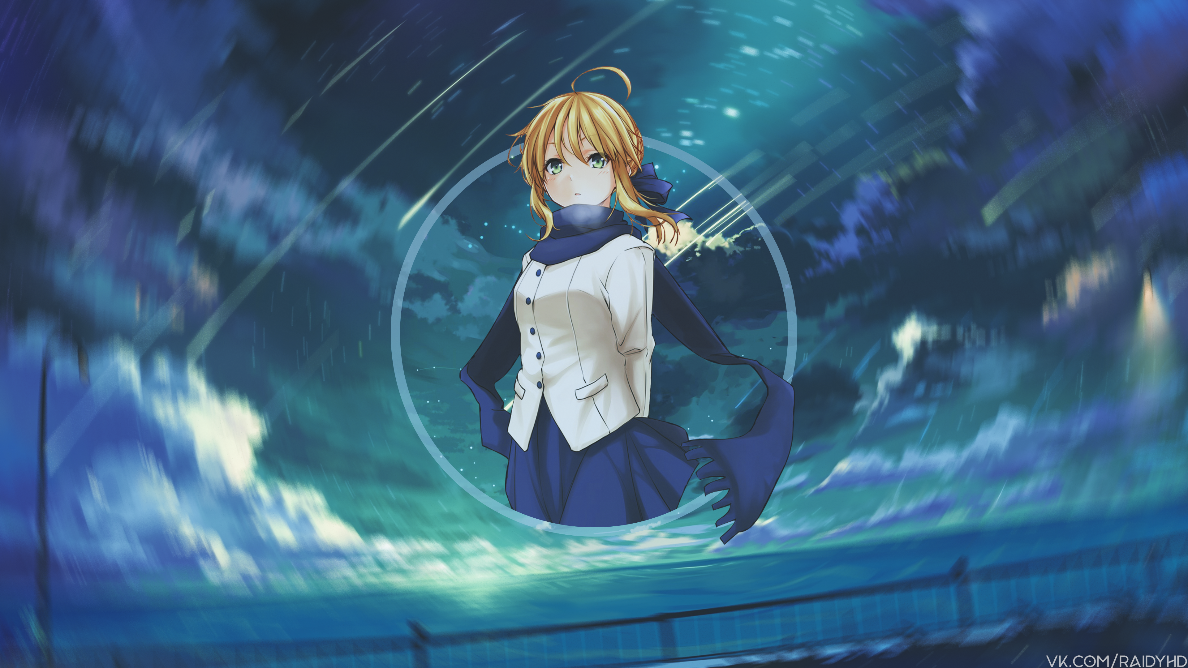 Anime 3840x2160 anime girls picture-in-picture anime Fate series Saber