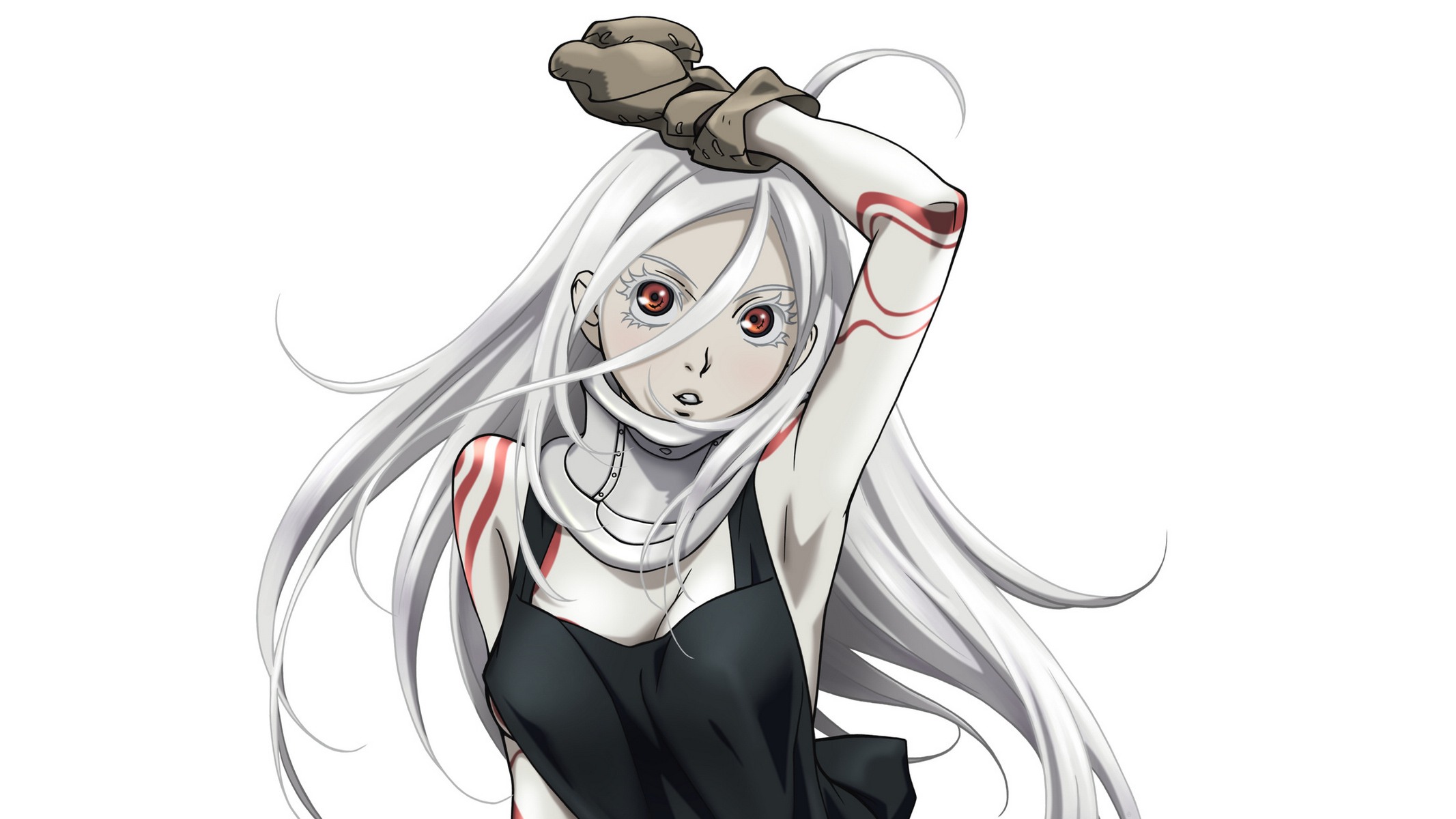 Anime 2133x1200 anime girls Deadman Wonderland Shiro (Deadman Wonderland) white background anime