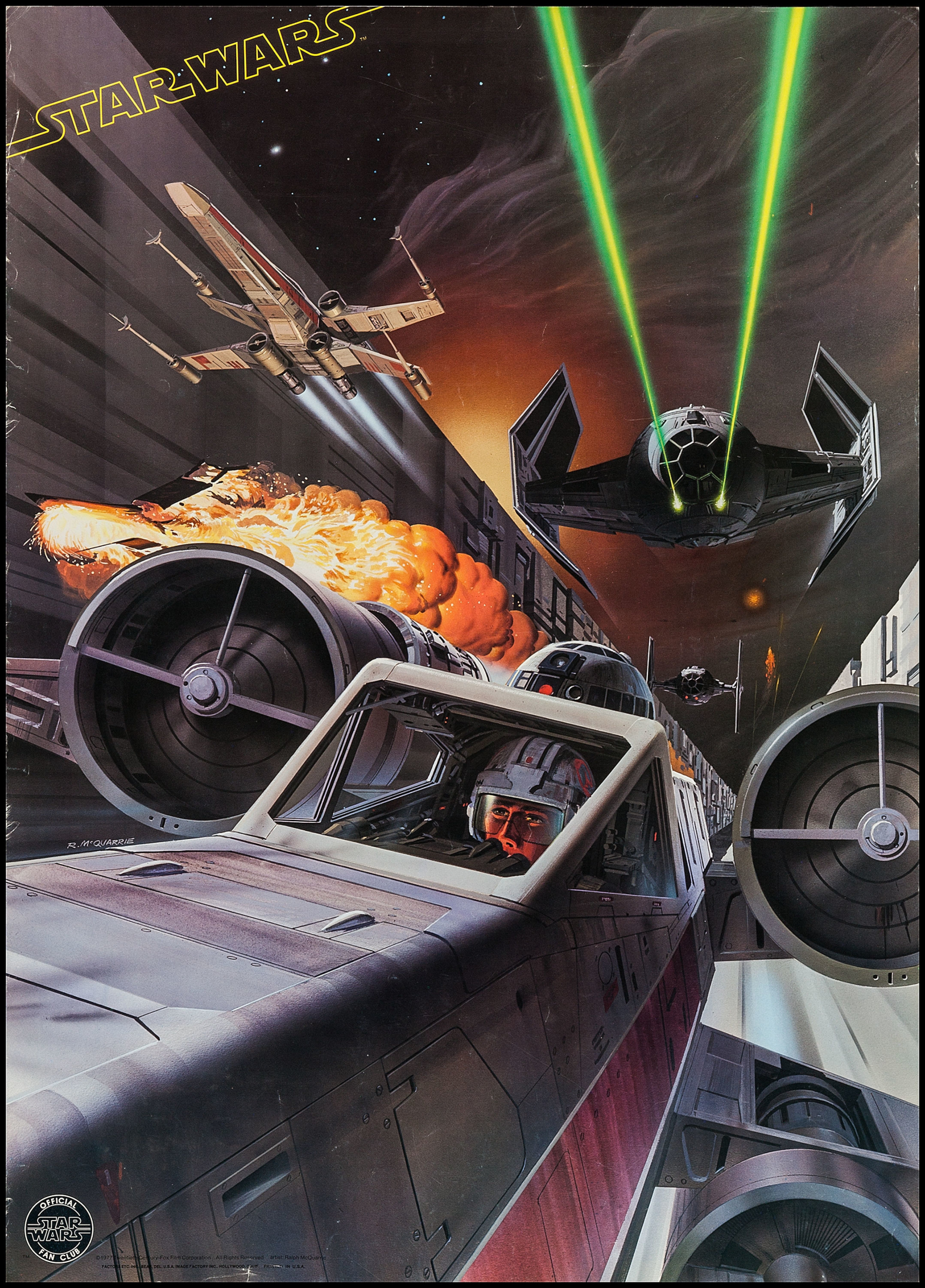General 1840x2560 Star Wars: Episode IV - A New Hope poster artwork Ralph McQuarrie battle Star Wars X-wing Luke Skywalker R2-D2 TIE Fighter