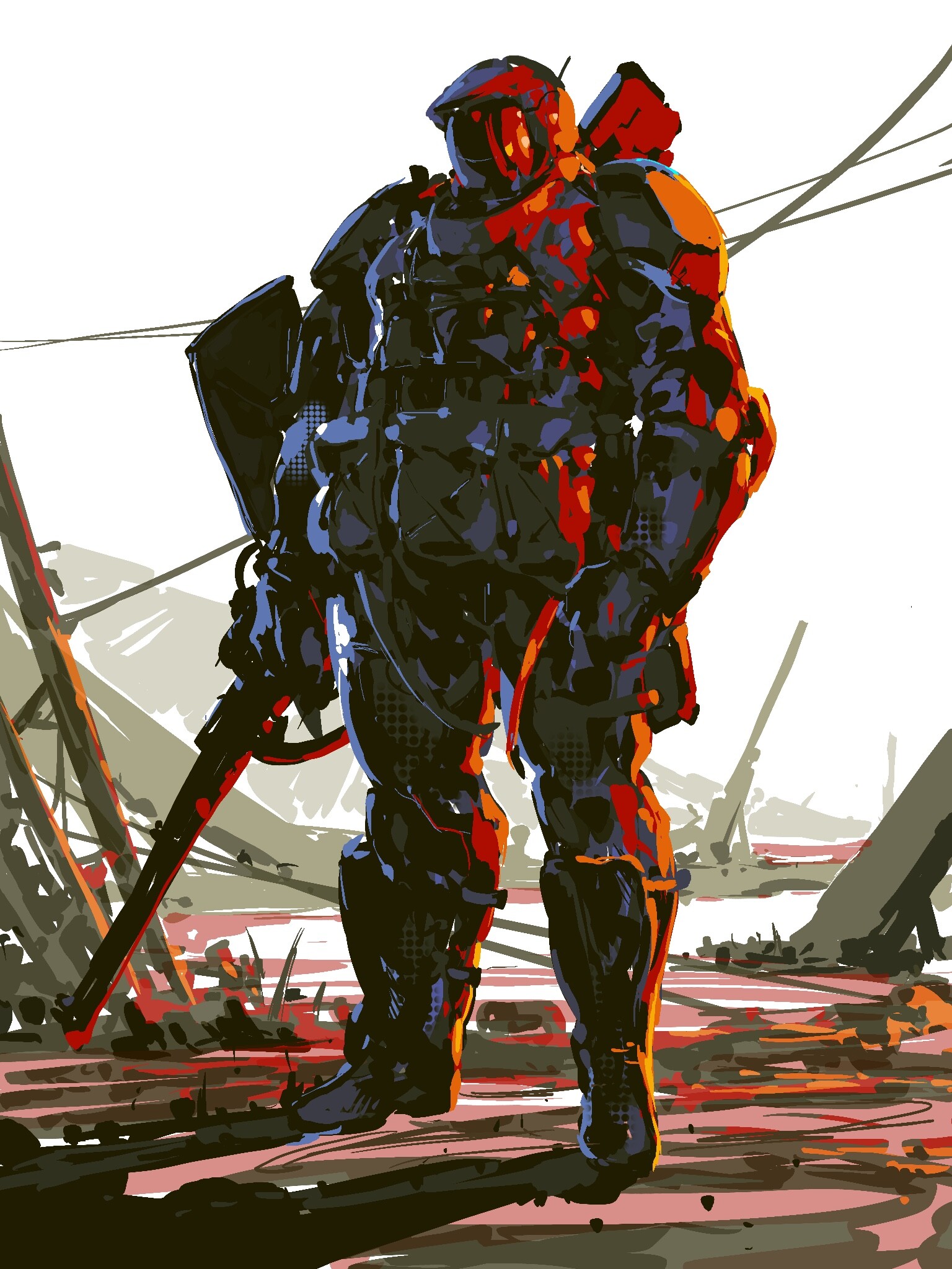 General 1536x2048 futuristic armor science fiction artwork digital art gun