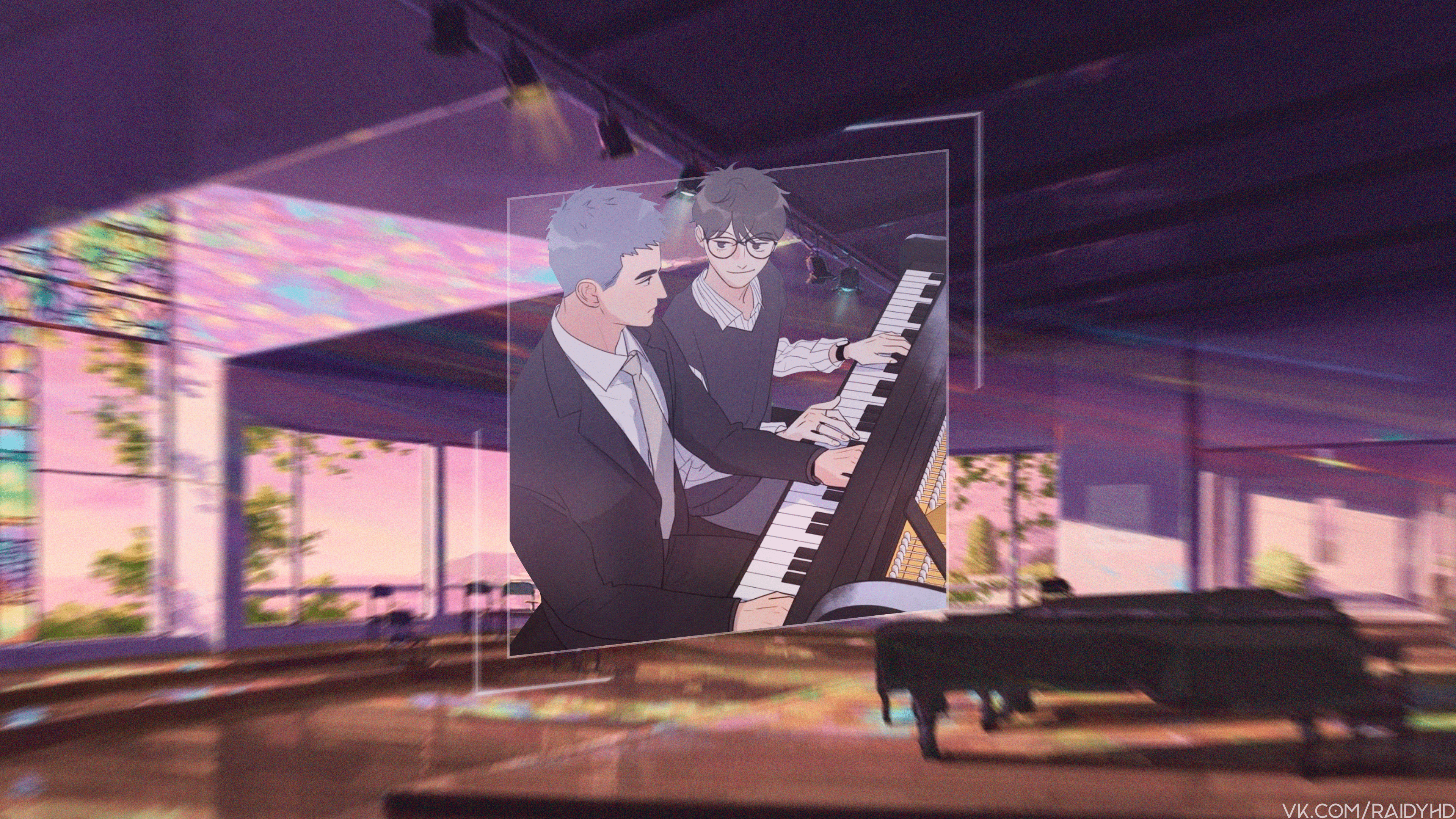 Anime 3840x2160 anime boys piano anime picture-in-picture