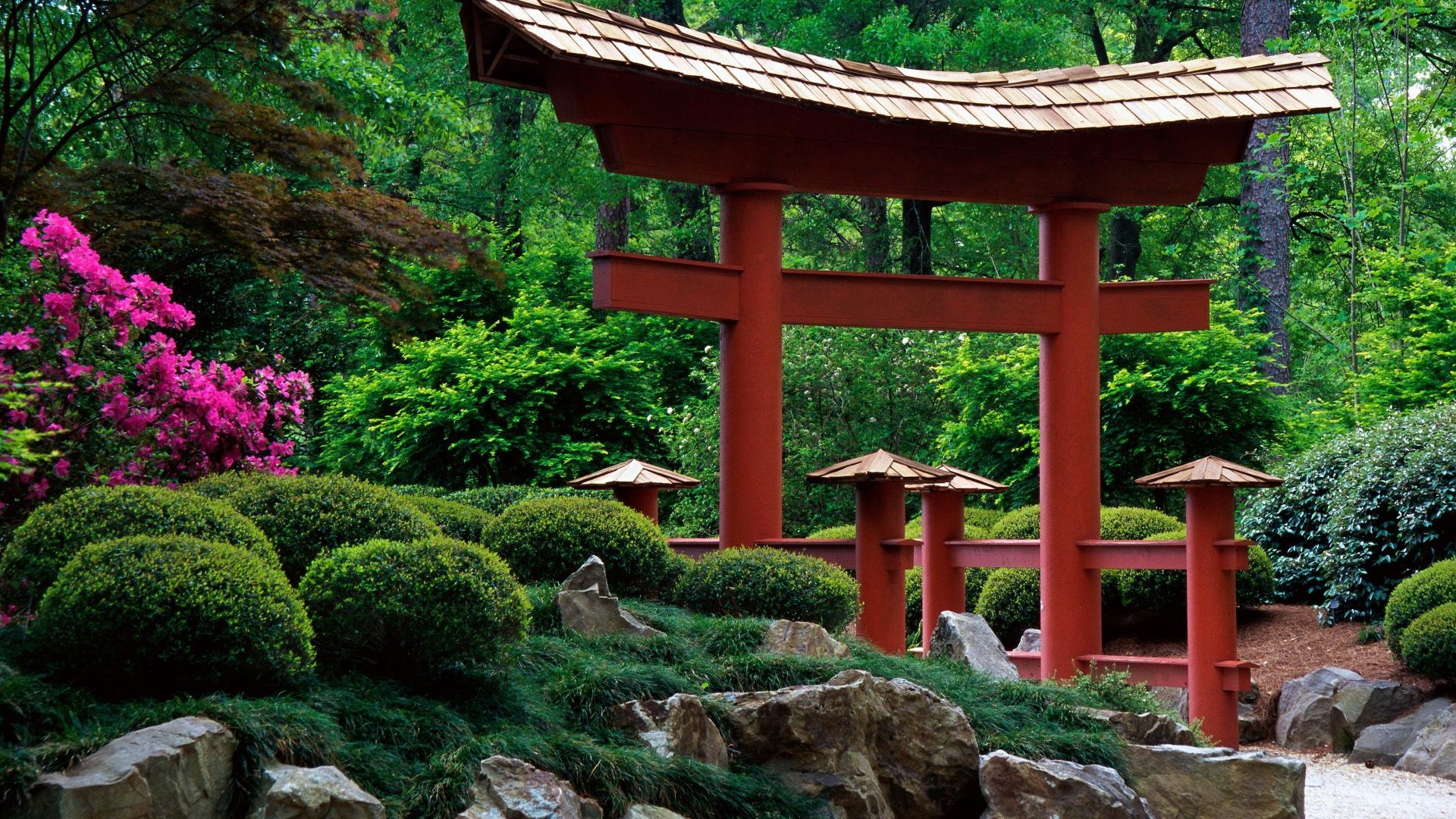 General 1920x1080 nature landscape Asian architecture torii