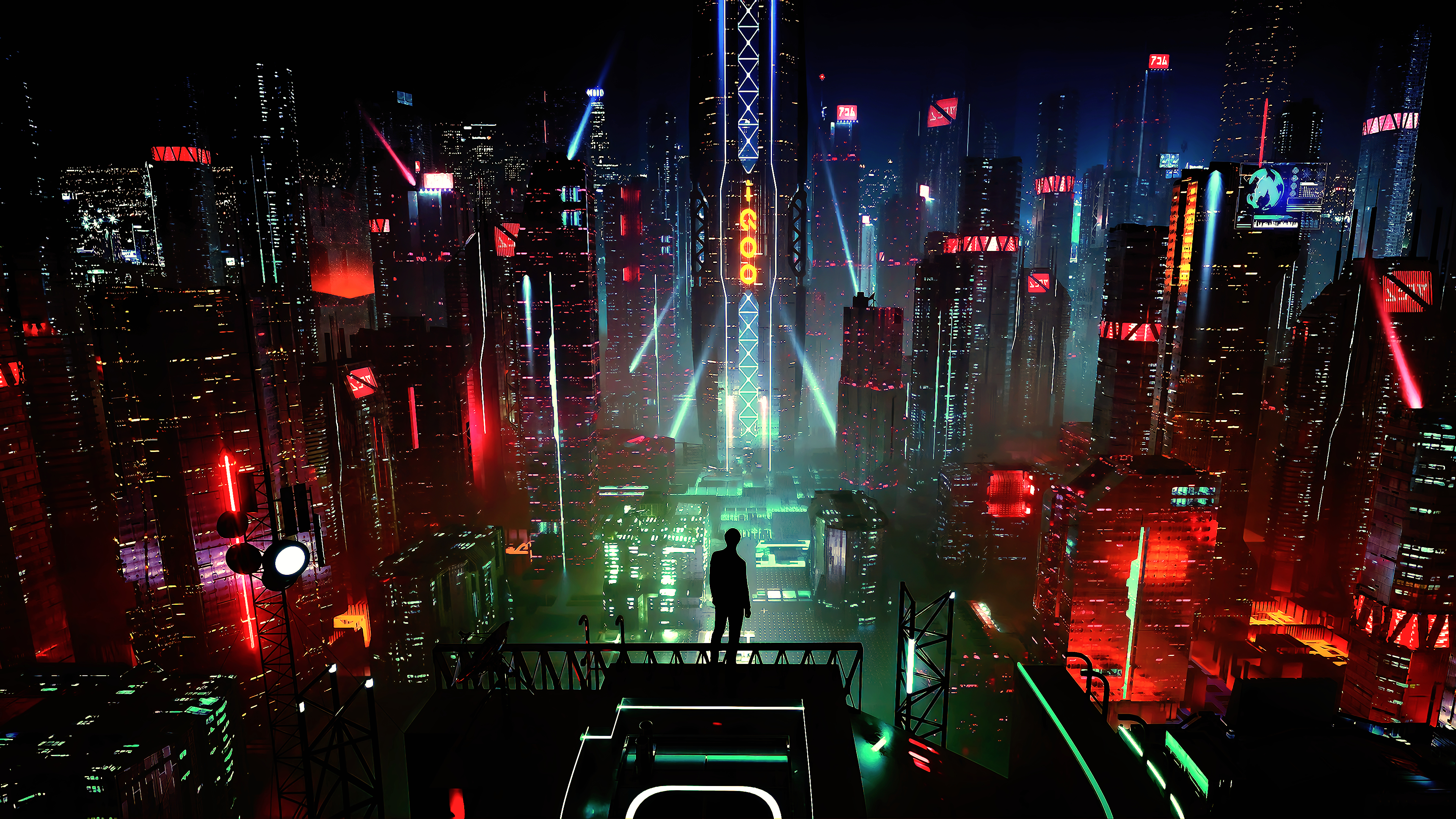 General 3840x2160 cyber science fiction digital art concept art cyberpunk artwork futuristic fantasy art fan art cityscape futuristic city CGI technology men night