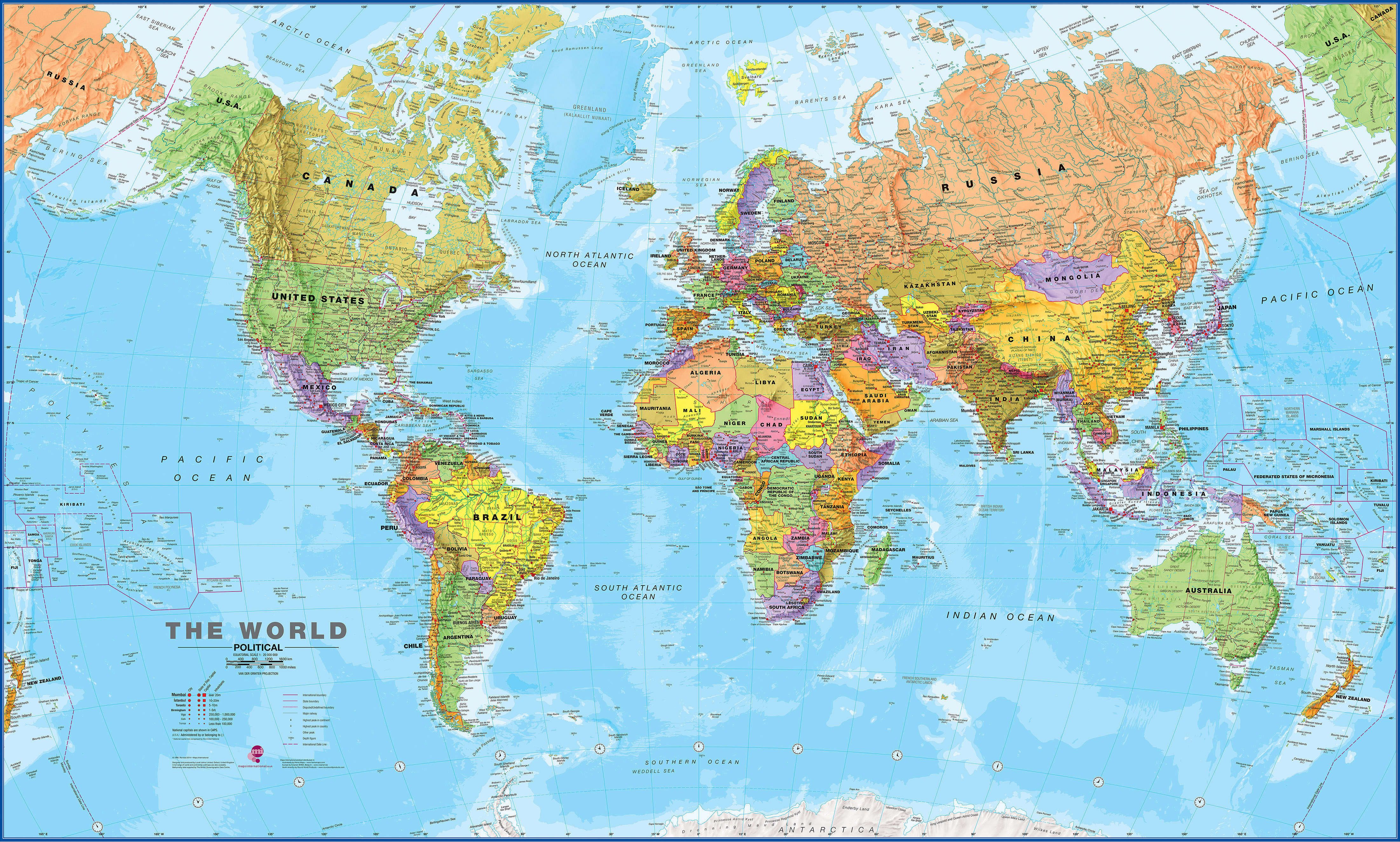 General 4405x2649 world map map numbers