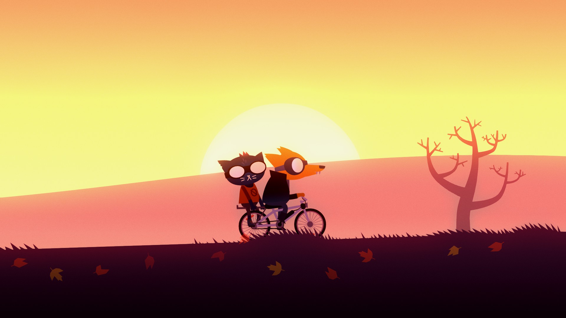 General 1920x1080 night in the woods landscape fall bicycle