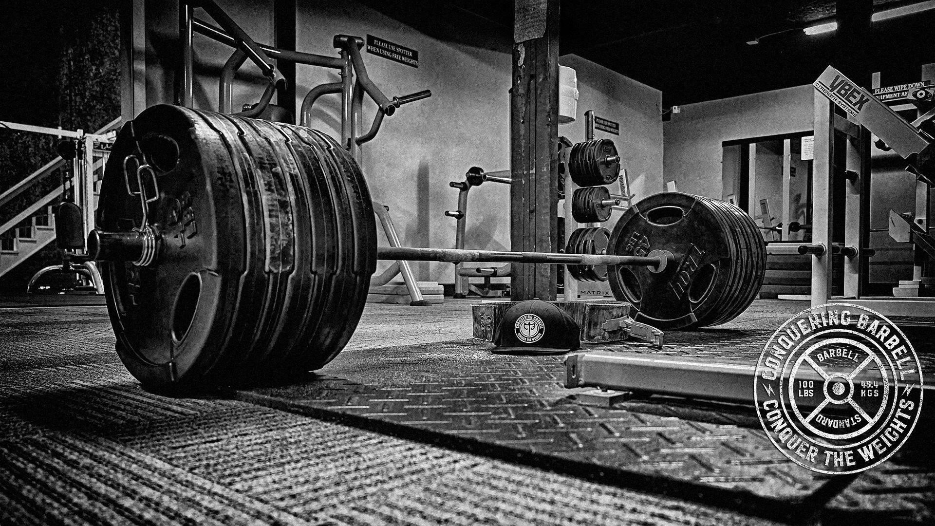 General 1920x1080 barbell powerlifting monochrome gyms