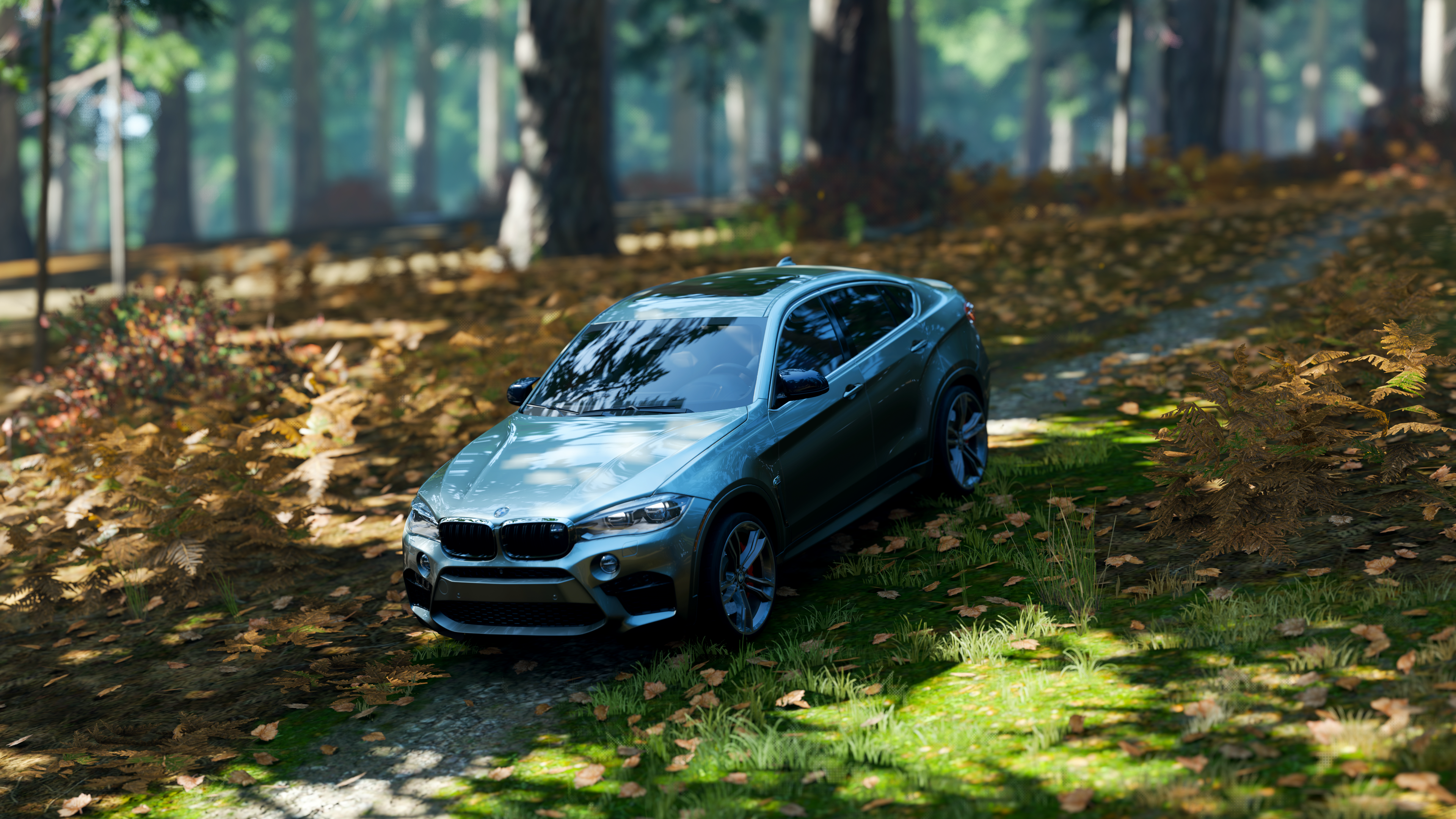 General 3840x2160 BMW X5 car Forza Horizon 4 video game art forest digital art video games