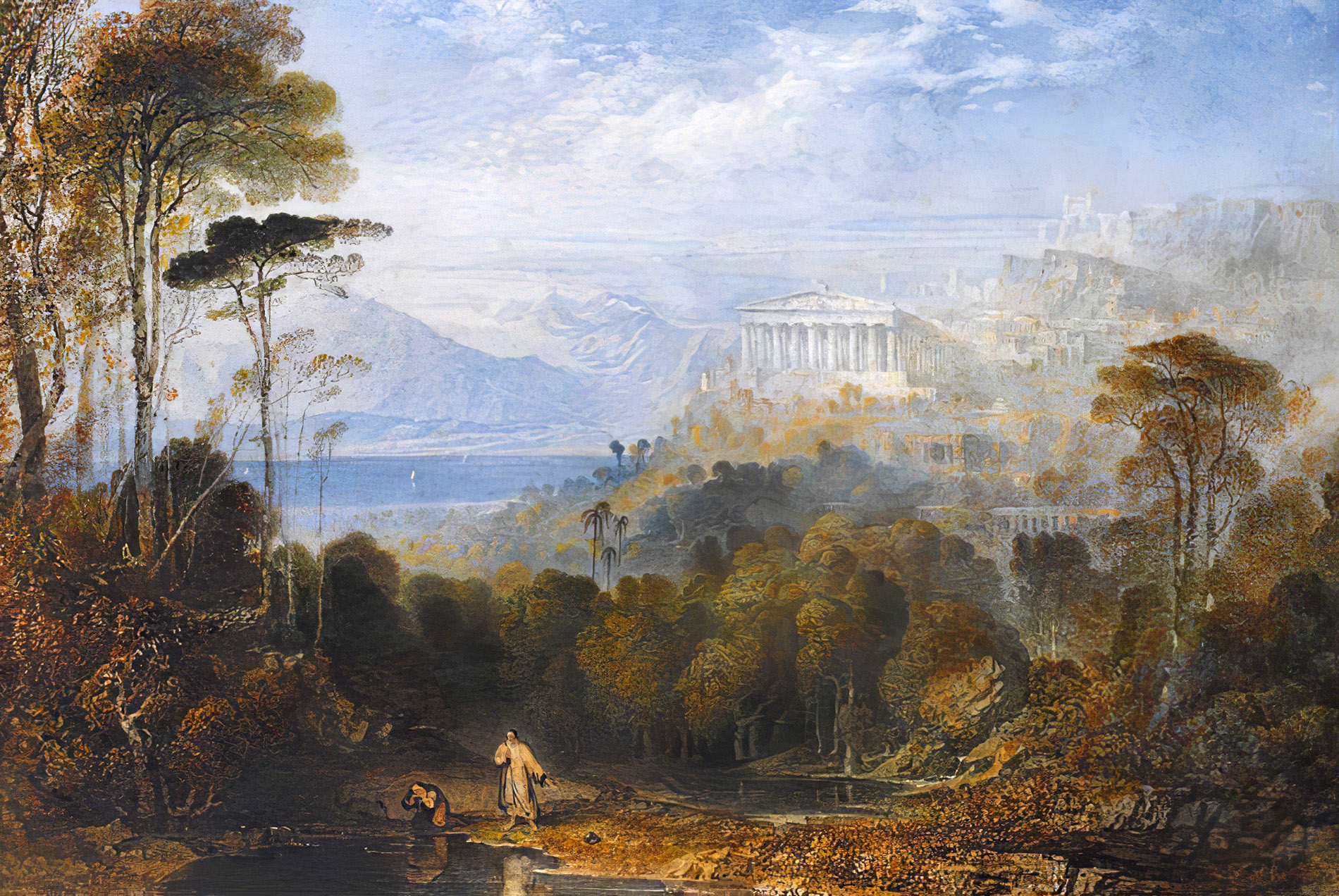 General 1900x1272 John Martin classic art painting classical art Diogenes Throwing Away His Cup artwork trees