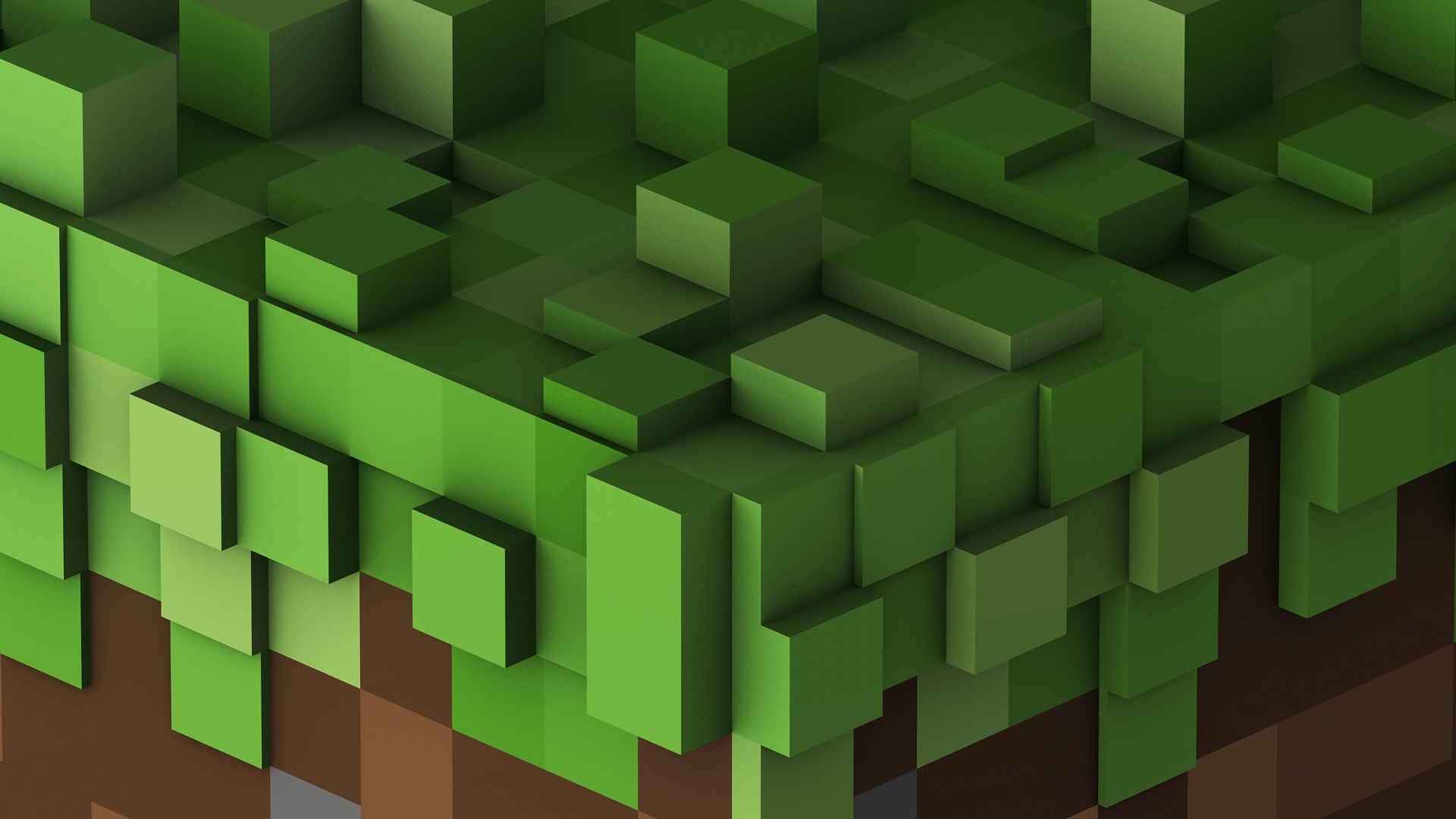 General 1920x1080 Minecraft video games closeup green brown