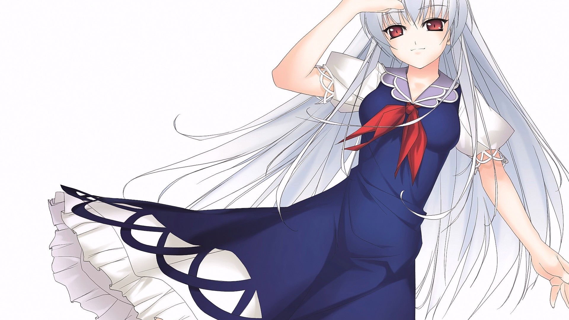 Anime 1920x1080 anime anime girls long hair blonde white background looking at viewer simple background white hair