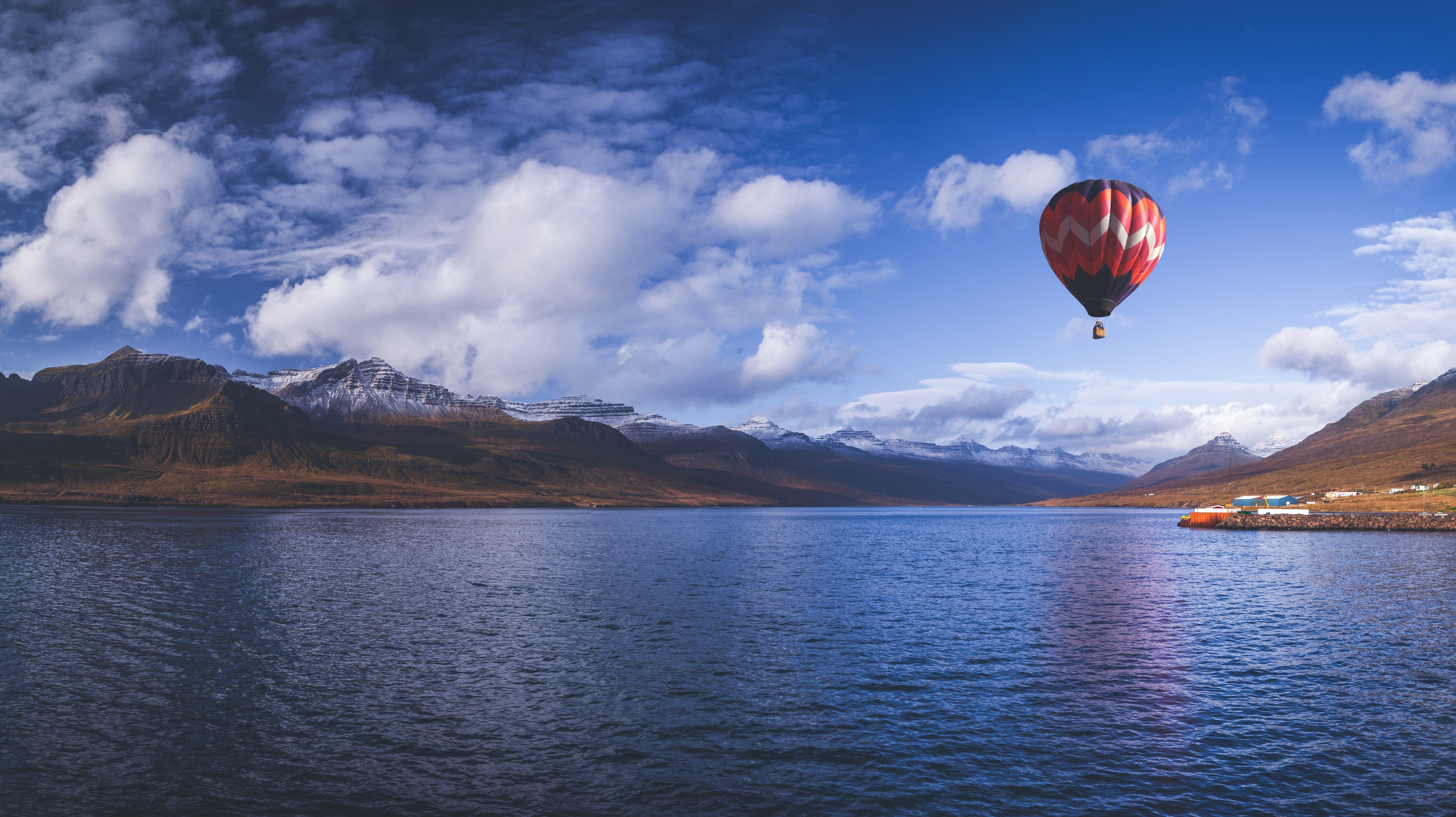 General 6000x3370 water sky clouds hot air balloons vehicle nature landscape