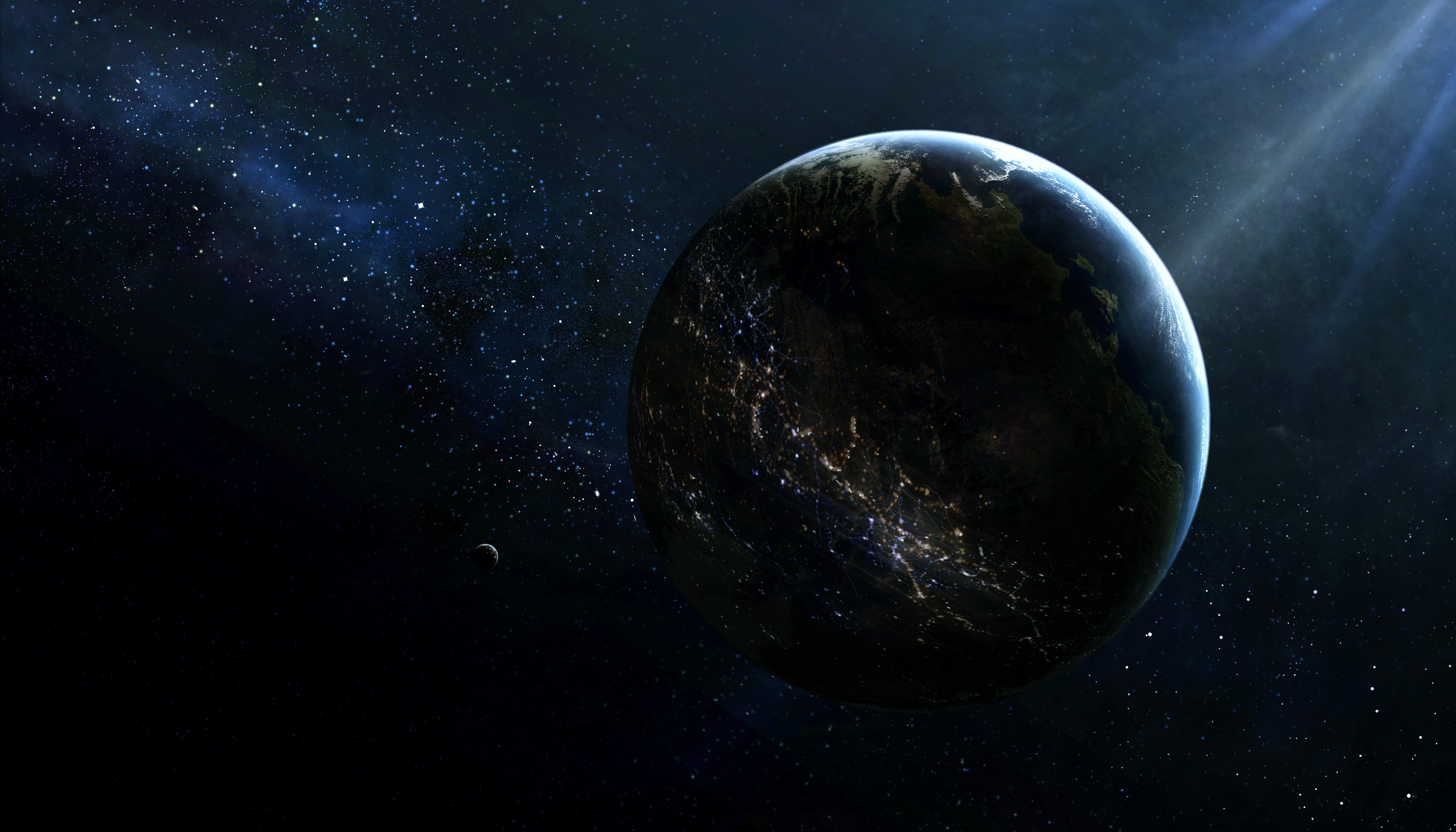 General 3500x2000 space planet Earth CGI digital art space art