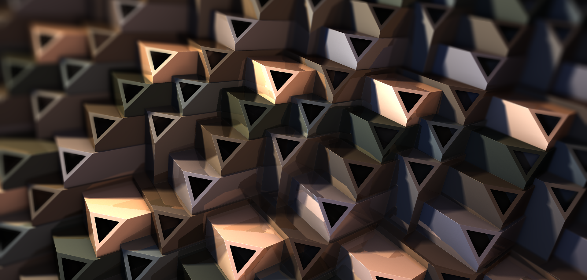General 1920x918 3D fractal triangle abstract DeviantArt digital art CGI