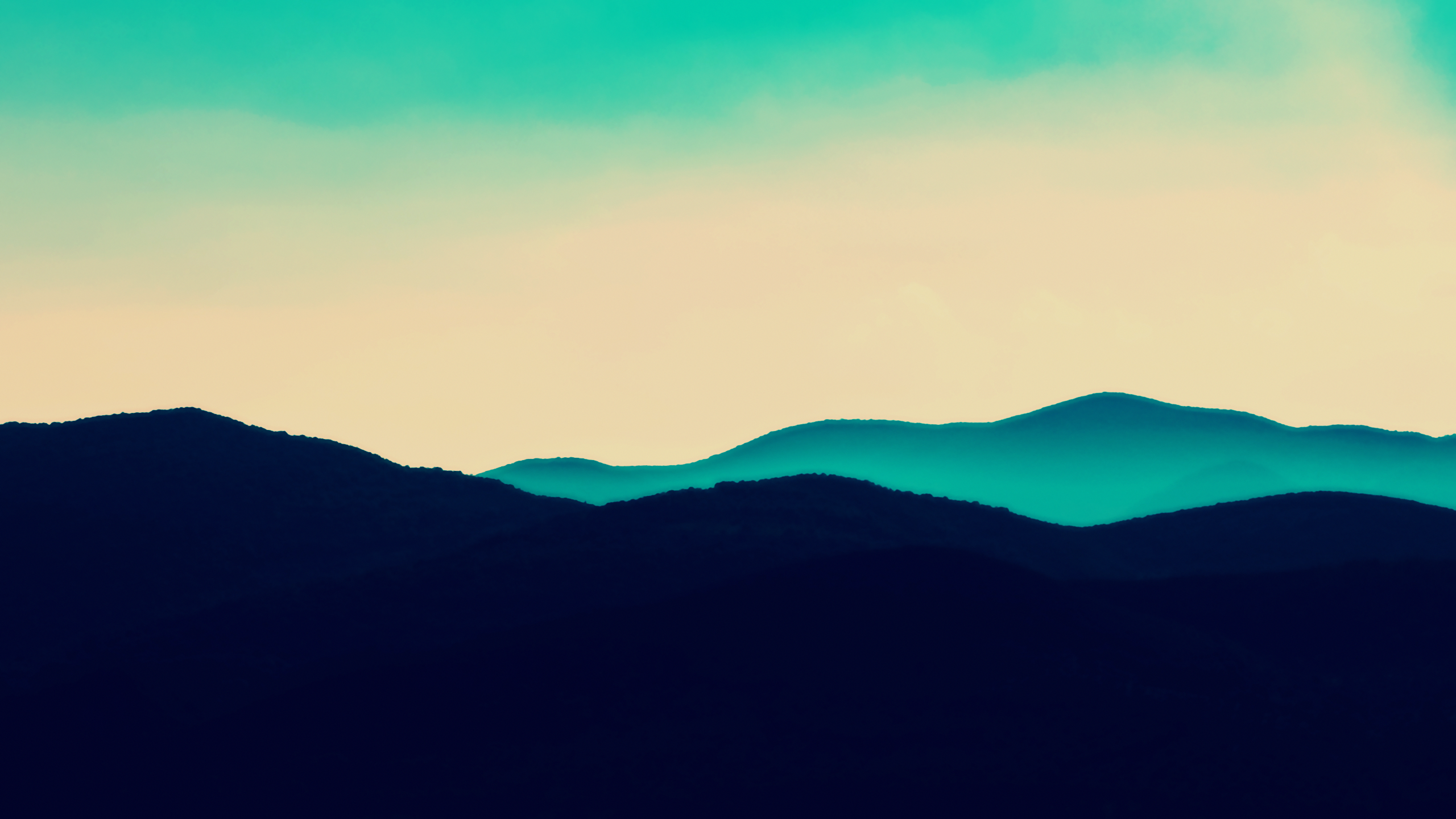 General 2560x1440 landscape hills mountains bright blue Skye clouds turquoise