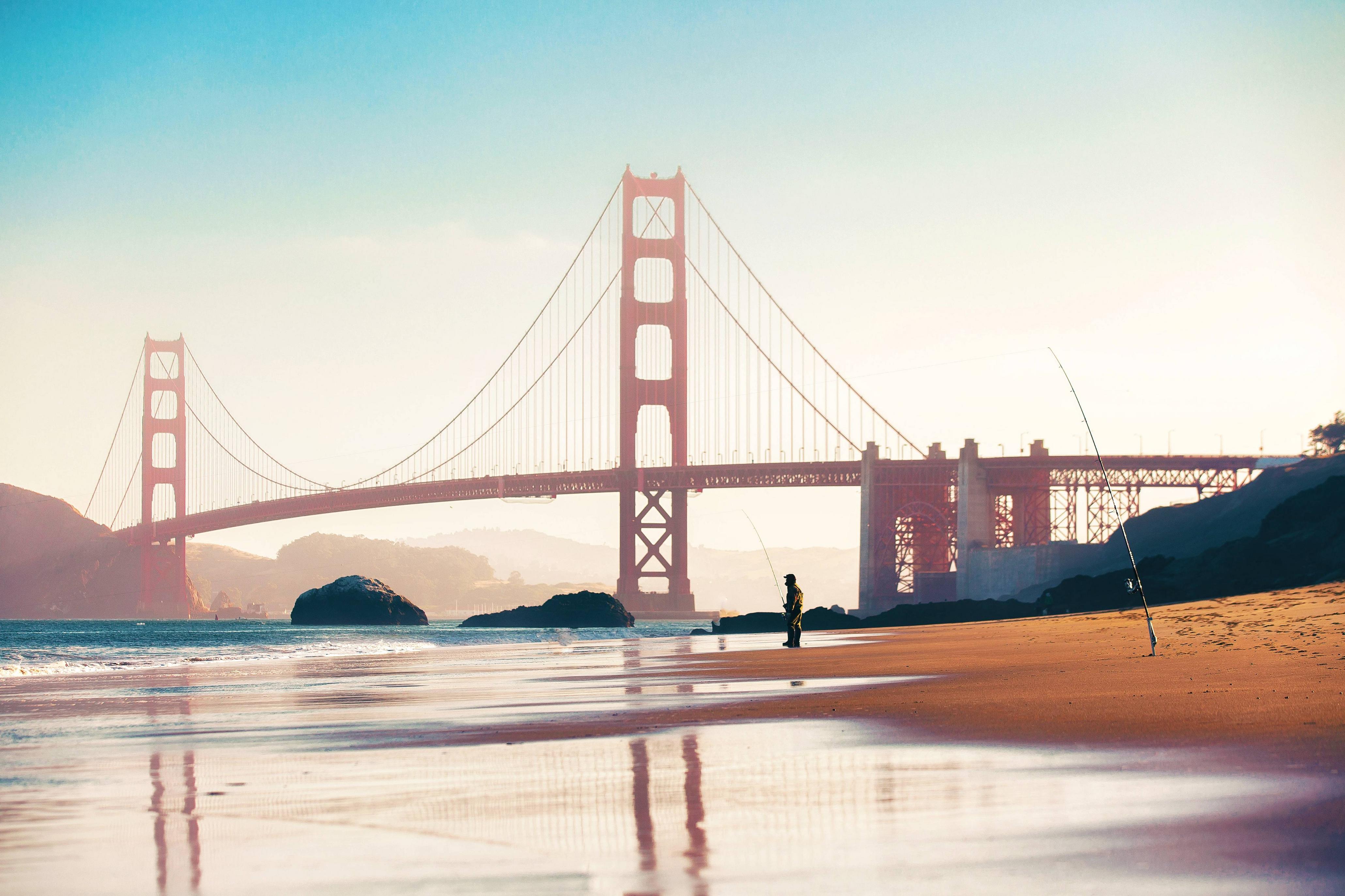 General 4122x2748 Golden Gate Bridge San Francisco bridge fishing beach suspension bridge USA California