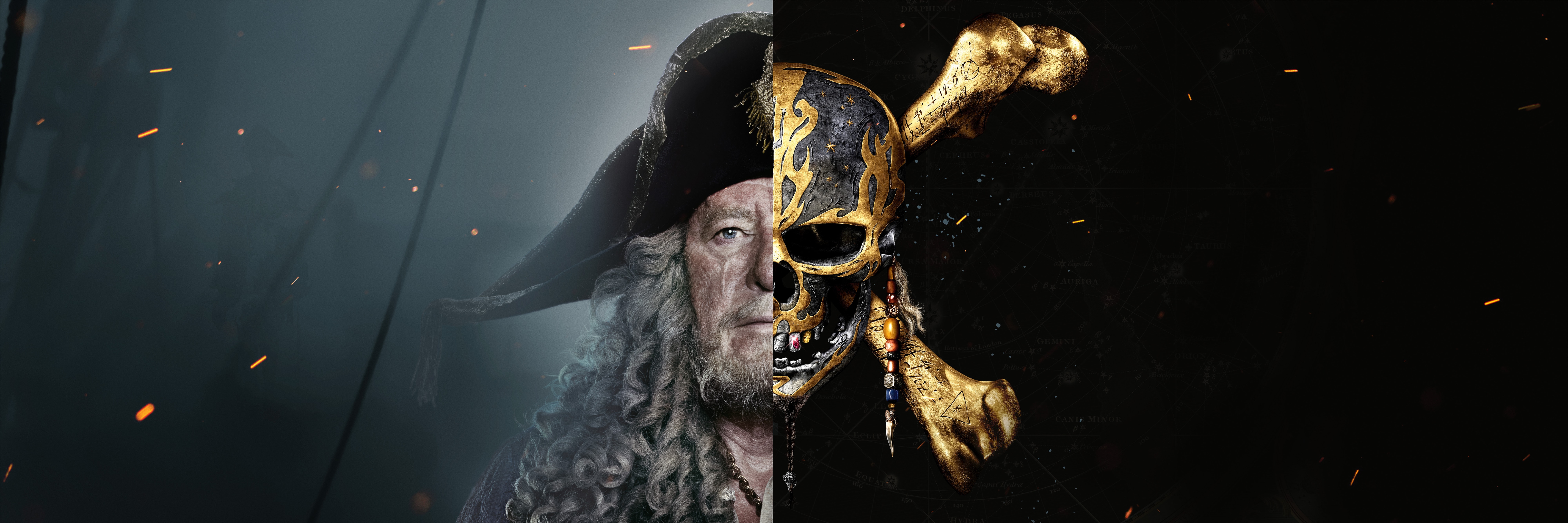 People 8000x2666 movies Pirates of the Caribbean: Dead Men Tell No Tales Pirates of the Caribbean Hector Barbossa Geoffrey Rush