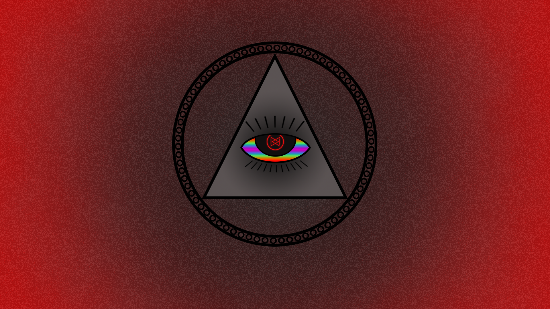 General 1920x1080 Illuminati eyes red background simple background triangle red