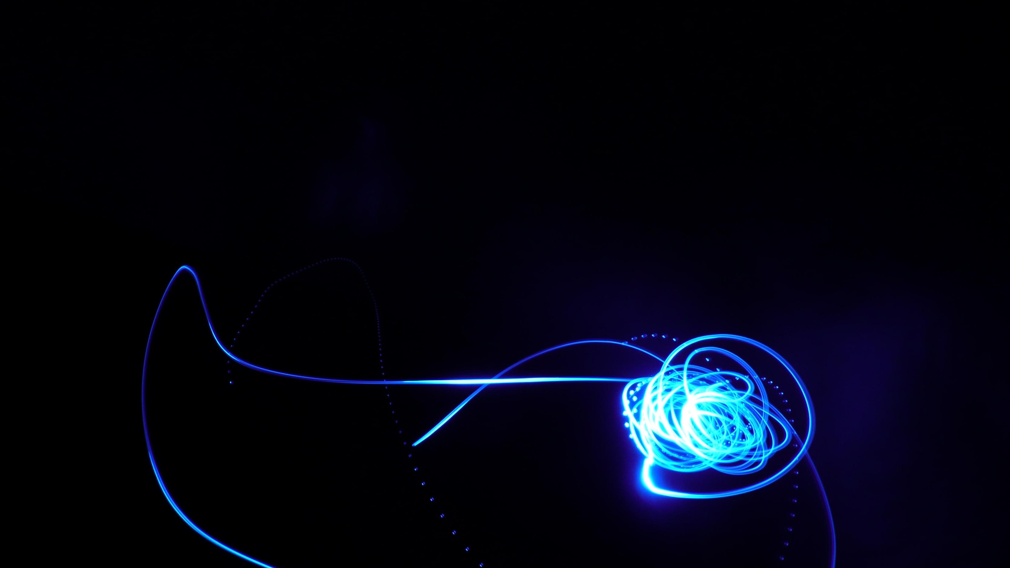General 3328x1872 lights glowing lasers blue minimalism black background