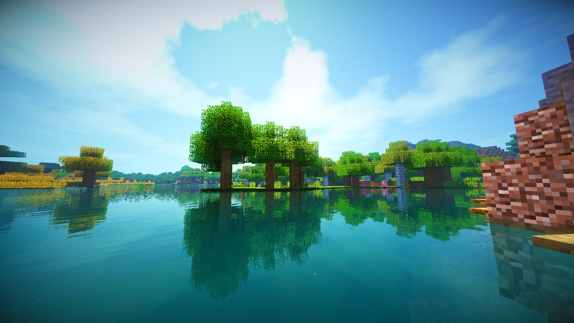 General 1920x1080 Minecraft shaders screen shot video games PC gaming