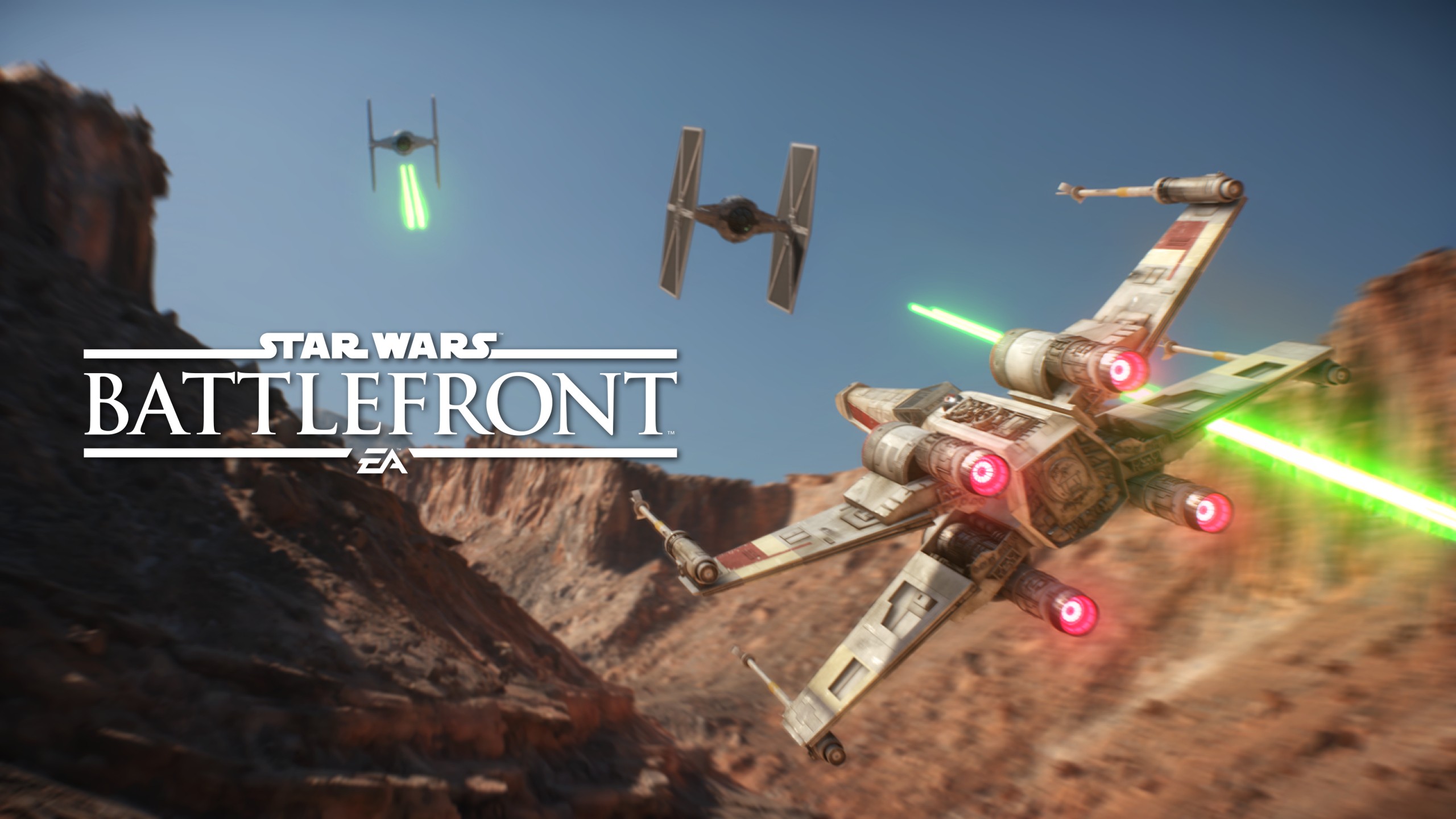 General 2560x1440 Star Wars: Battlefront EA Games PC gaming video games logo text video game art science fiction X-wing TIE Fighter Star Wars Ships Electronic Arts EA DICE