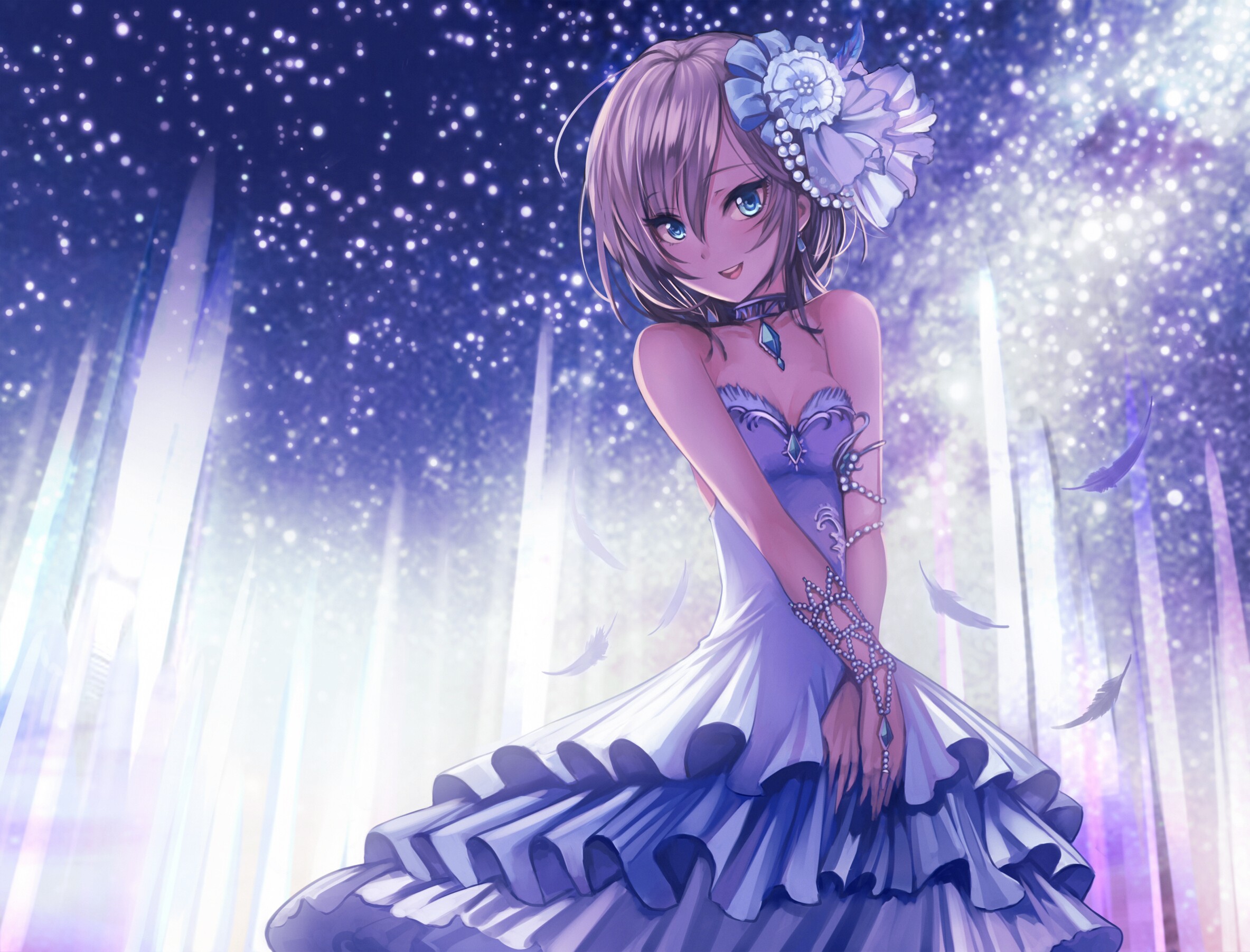 Anime 2367x1803 anime anime girls THE iDOLM@STER: Cinderella Girls Anastasia (Idolmaster) dress smiling