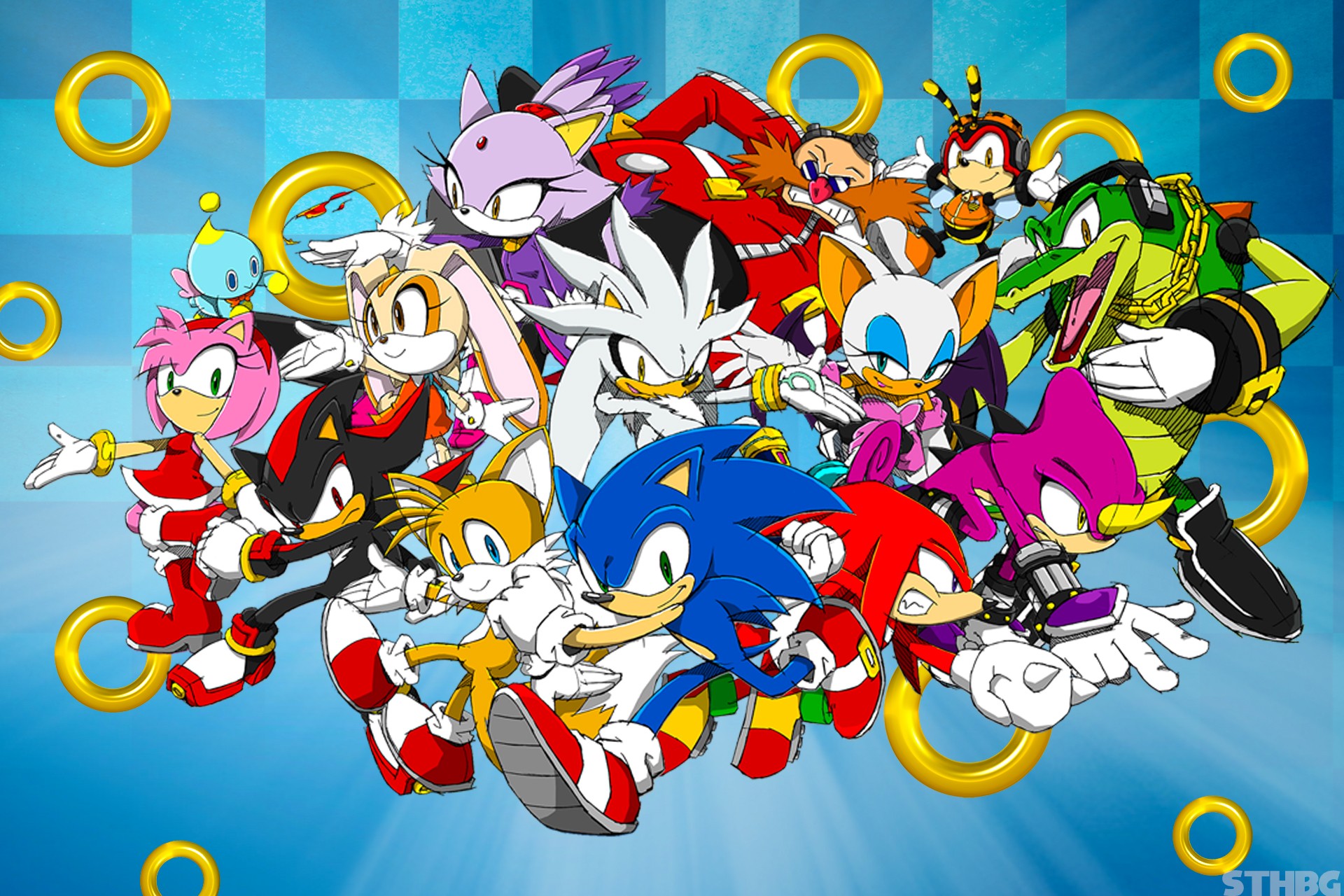 General 1920x1280 Sonic the Hedgehog video games colorful fan art video game characters