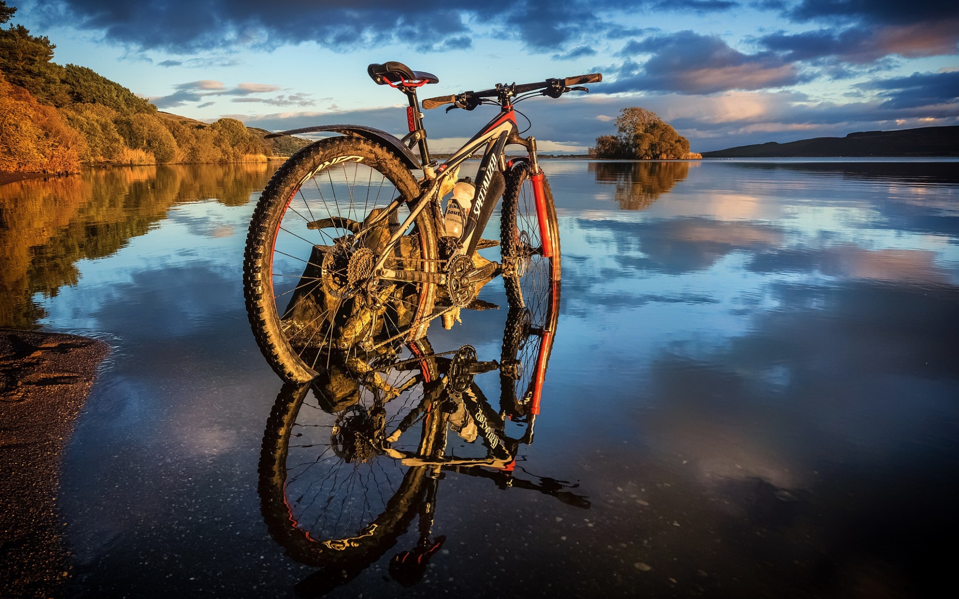 General 1920x1200 bicycle water landscape reflection nature