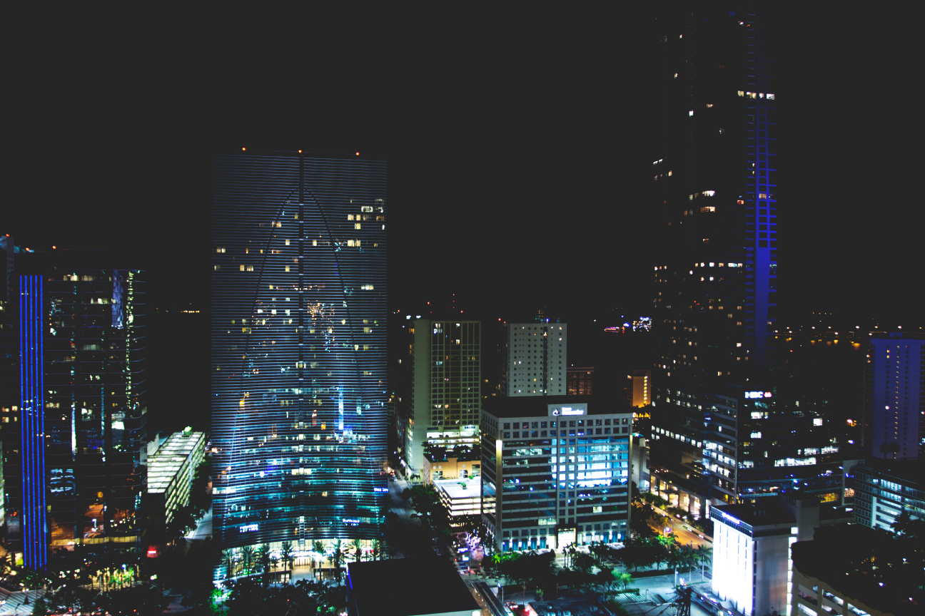 General 1296x864 cityscape night skyscraper lights Miami USA skyline architecture