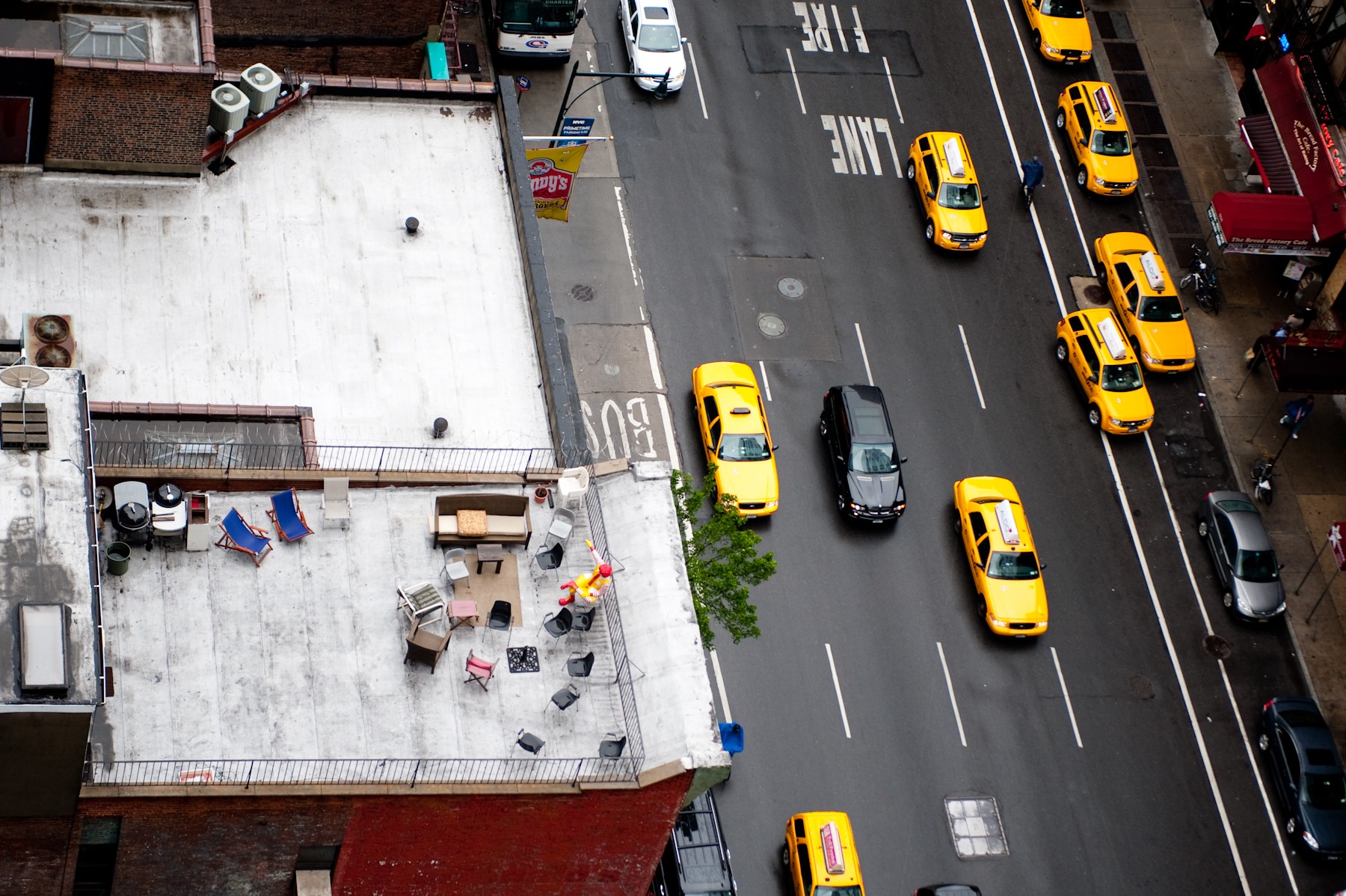 General 1800x1198 street New York City Ronald McDonald taxi car USA rooftops urban city vehicle