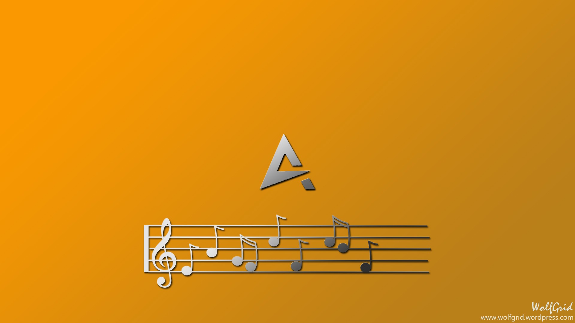 General 1920x1080 Aimp logo music orange background musical notes