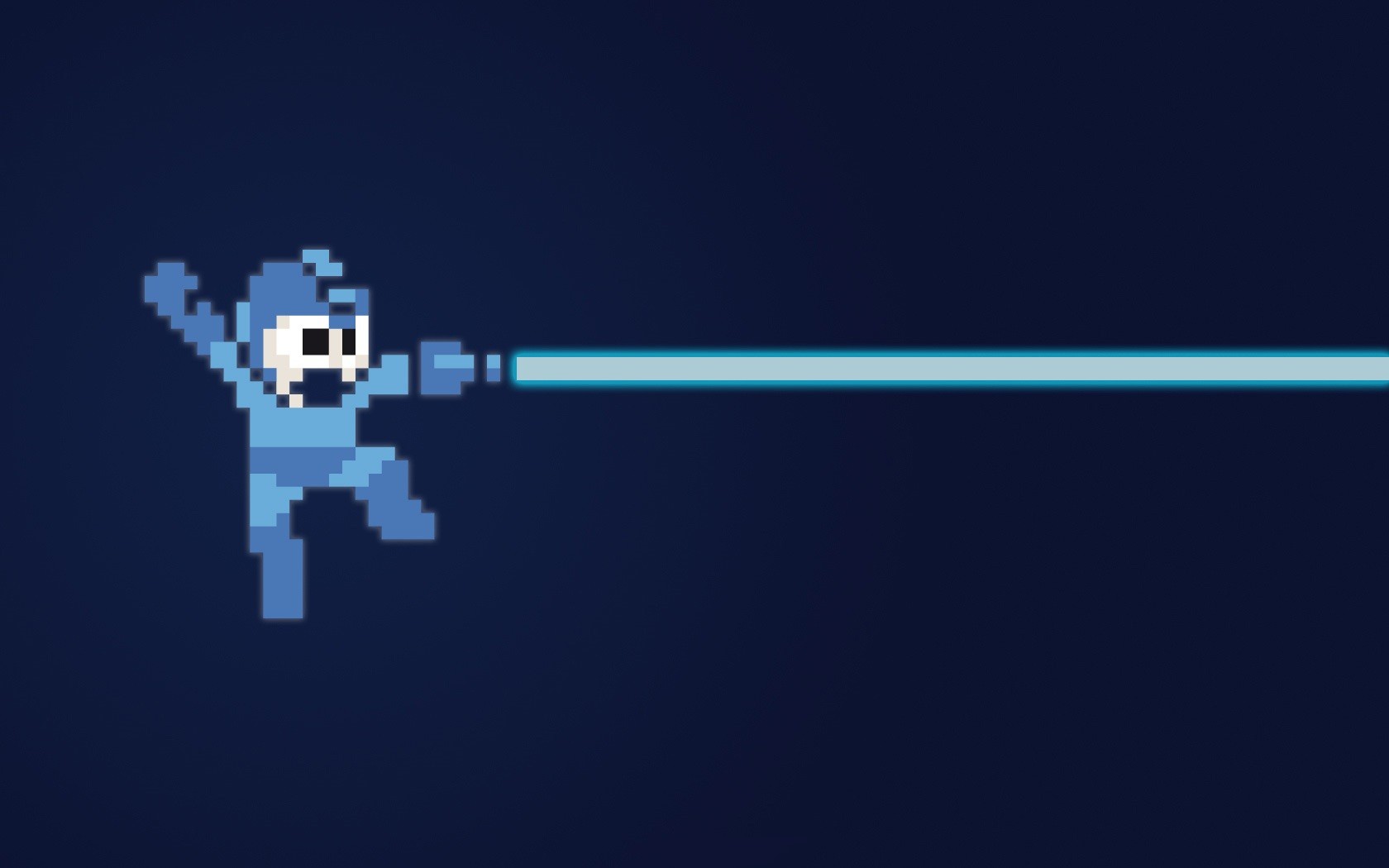 General 1680x1050 Mega Man pixel art video games blue background laser retro games video game art simple background pixels
