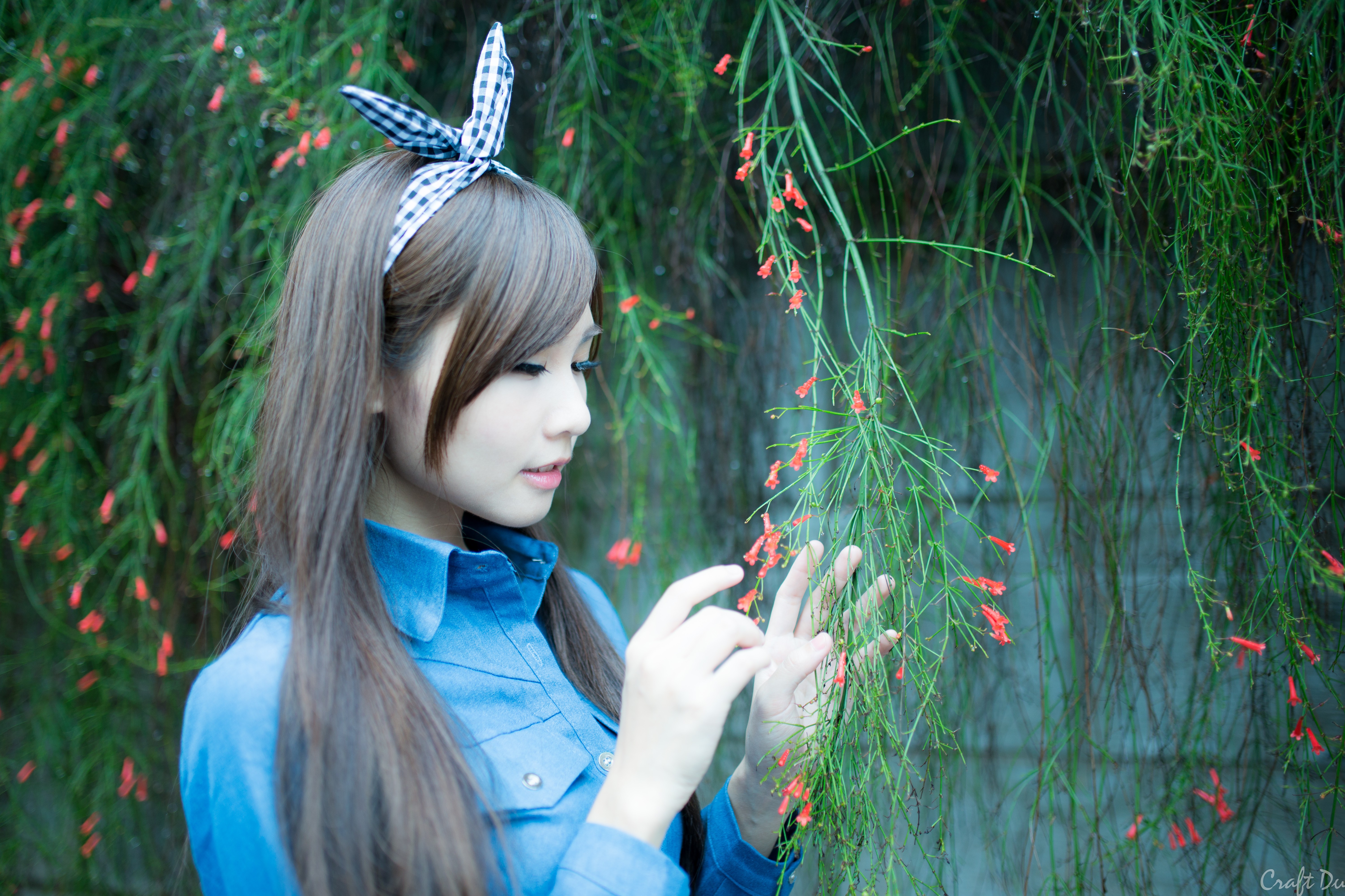 People 6000x4000 hairband Zhang Ya Zhu Asian women plants women outdoors