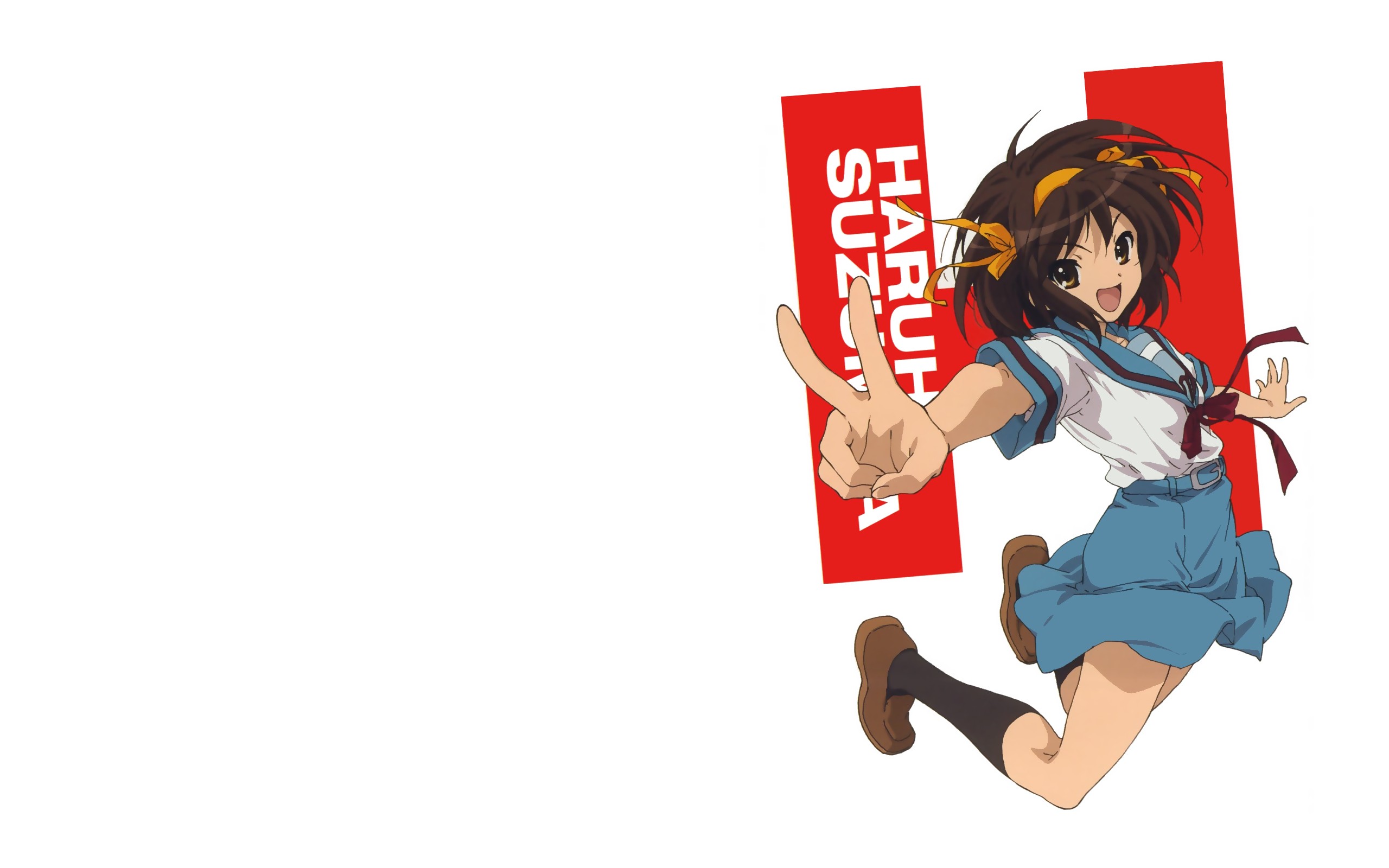 Anime 2560x1600 The Melancholy of Haruhi Suzumiya anime girls Suzumiya Haruhi