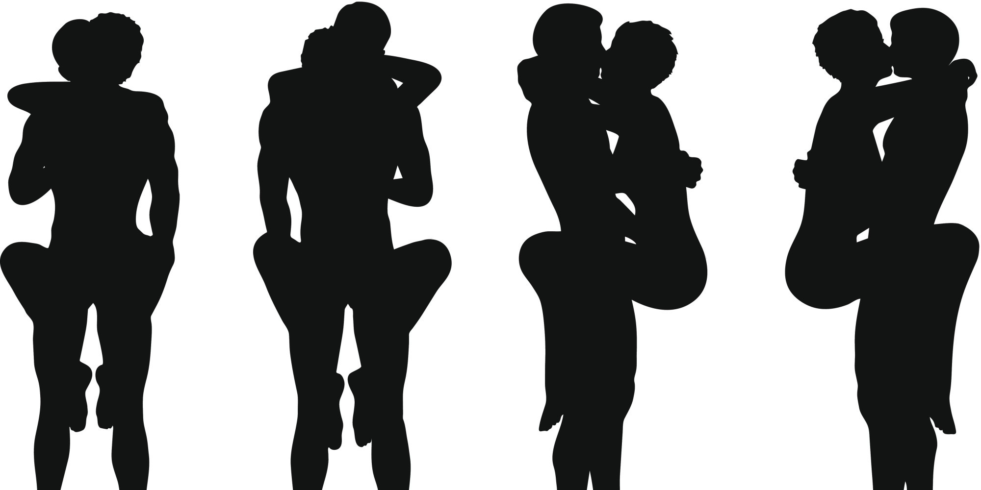 General 2000x1000 couple Kamasutra silhouette monochrome black white background caressing love kissing ass implied sex