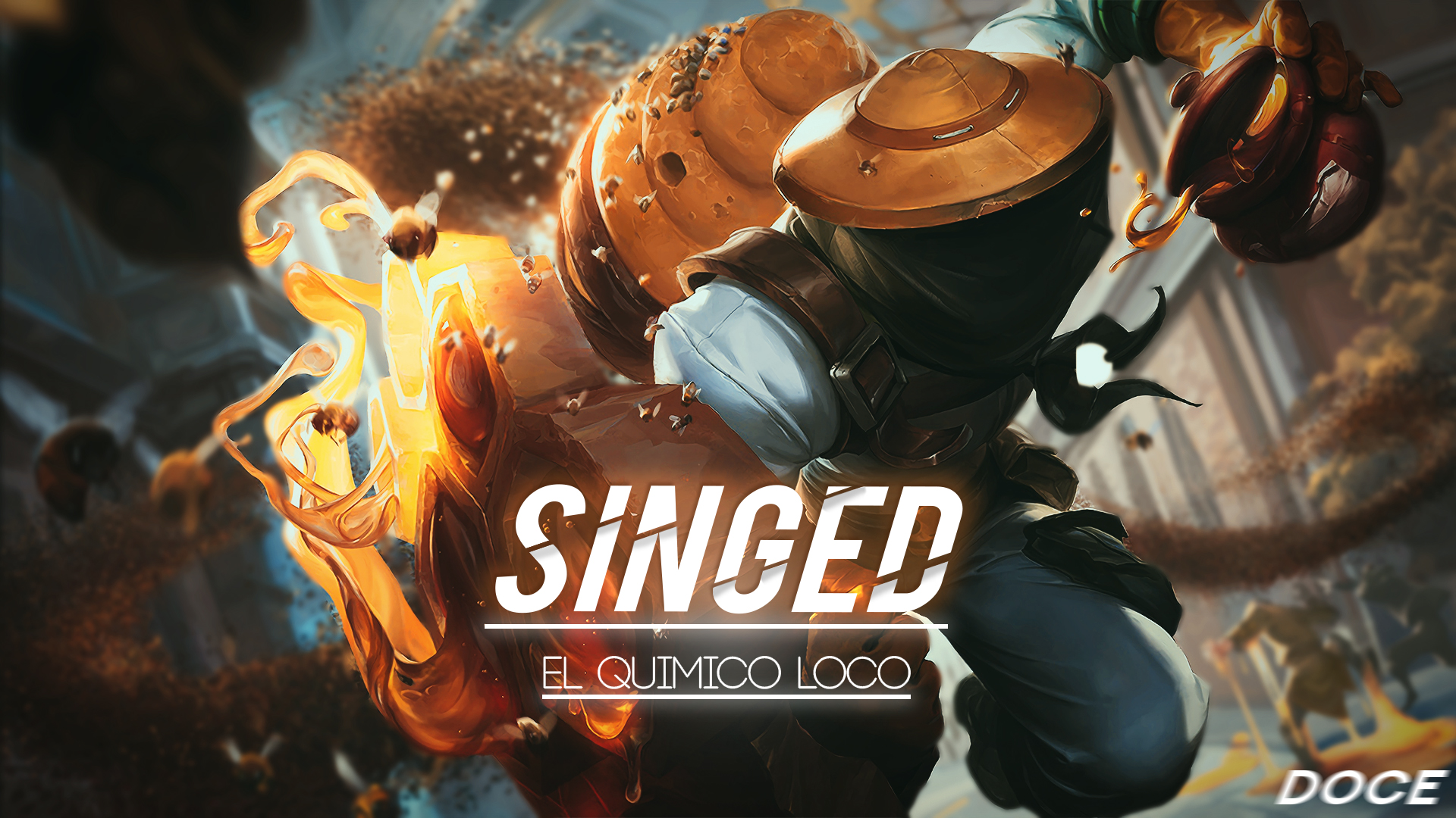 General 1920x1080 League of Legends PC gaming warrior digital art watermarked Spanish Singed (League of Legends)