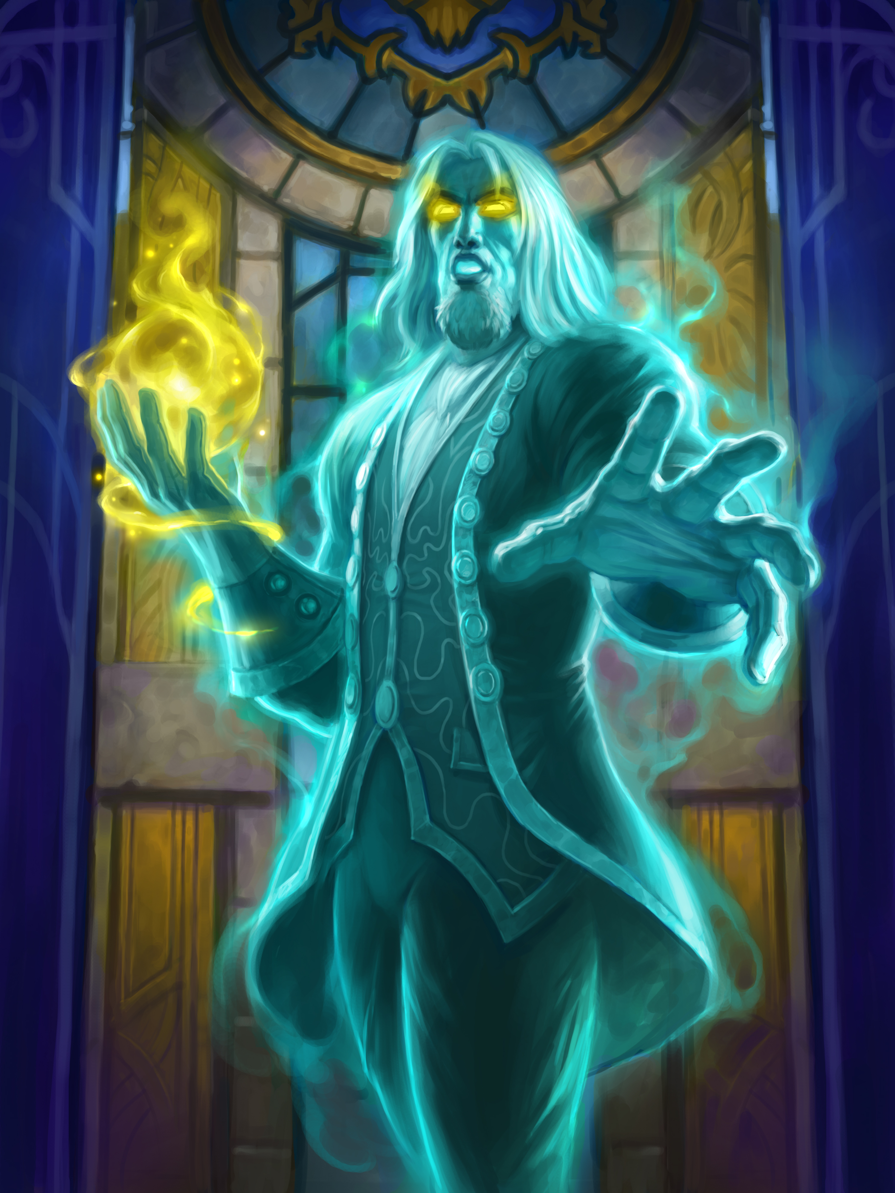 General 3000x4000 the witchwood Hearthstone Hearthstone: Heroes of Warcraft turquoise cyan ghost