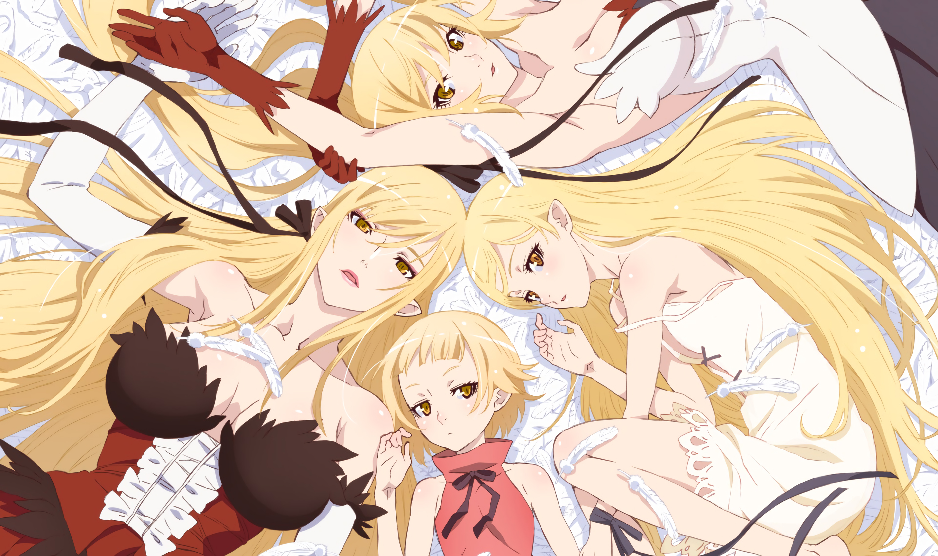 Anime 3072x1824 anime Oshino Shinobu Monogatari Series anime girls 2D blonde