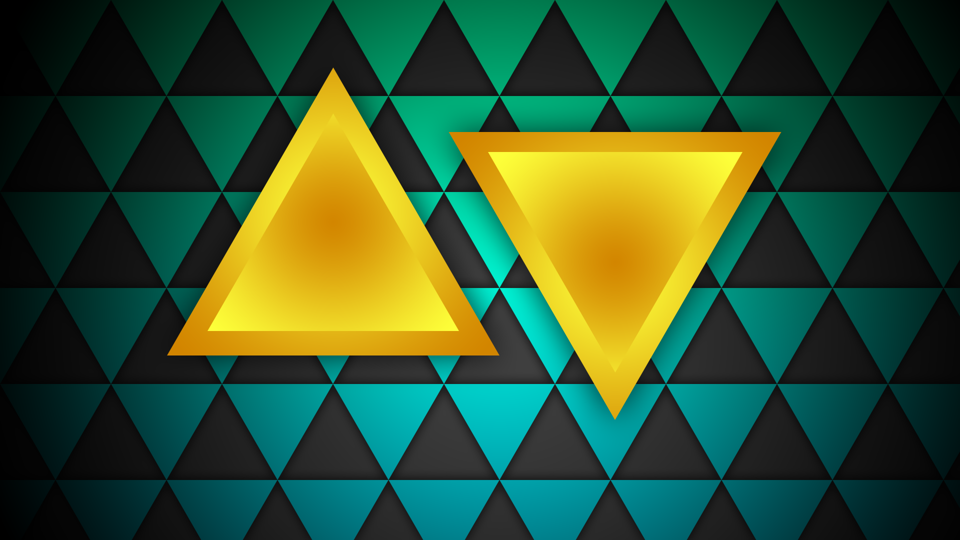 General 1920x1080 minimalism triangle yellow green pattern digital art