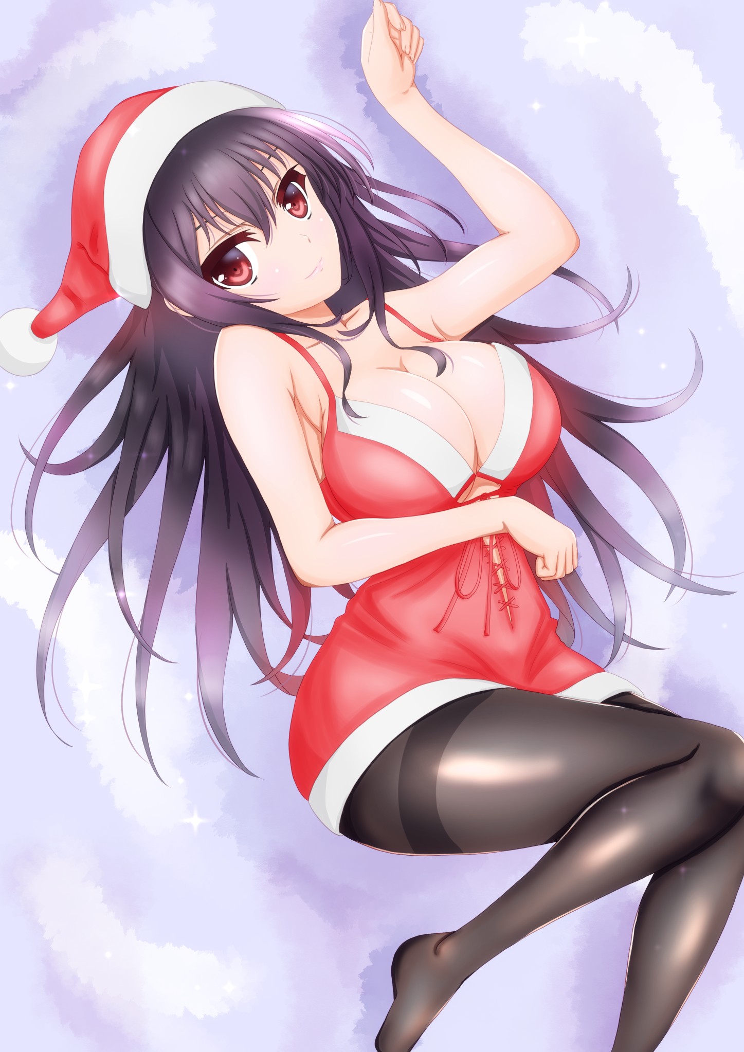 cleavage, Santa girl, Kasumigaoka Utaha, pantyhose, Saenai Heroine no  Sodatekata, Santa hats, anime girls | 1447x2047 Wallpaper 