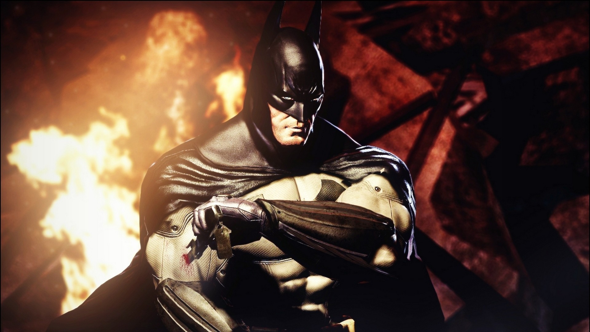 General 1920x1080 mask fire muscles cape Batman superhero